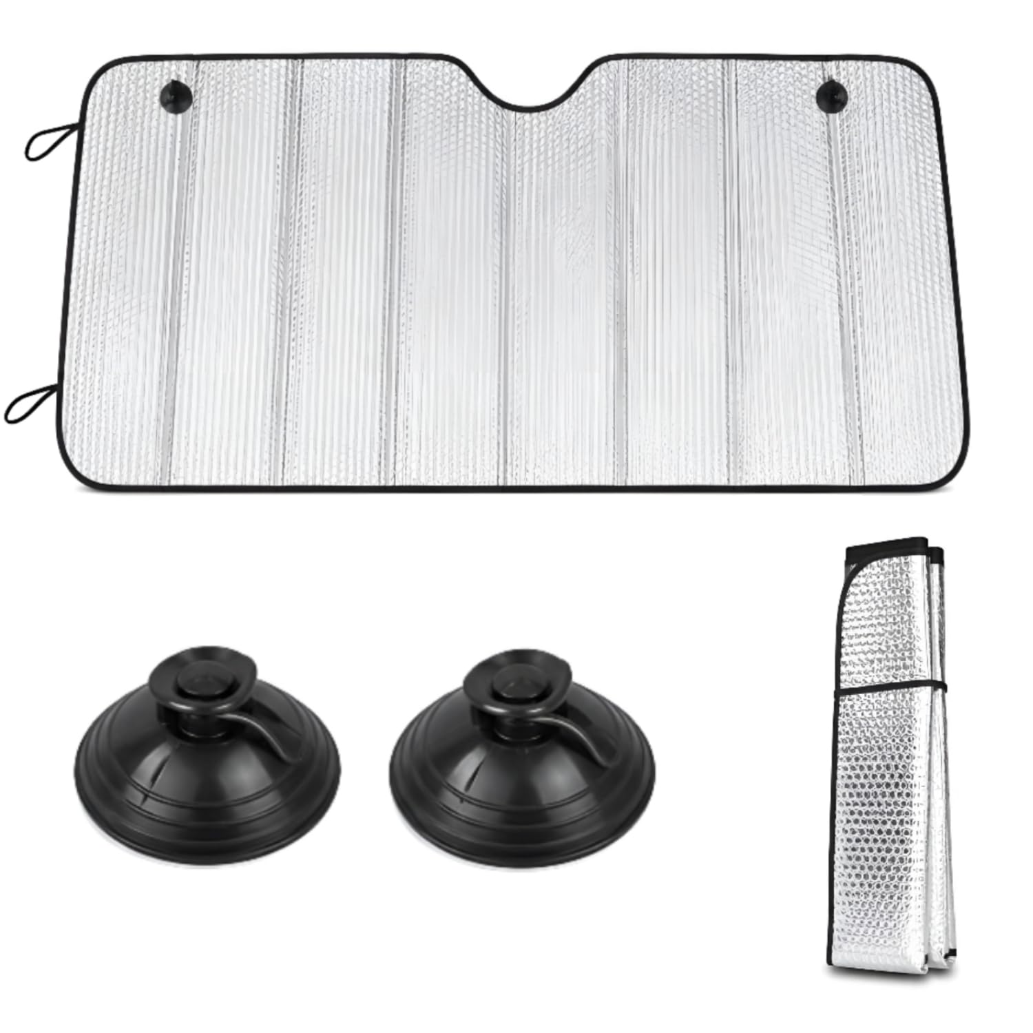 Car Front Windshield Sun Shade Silver Foldable UV Protection Heat Shield for Nexon 2018
