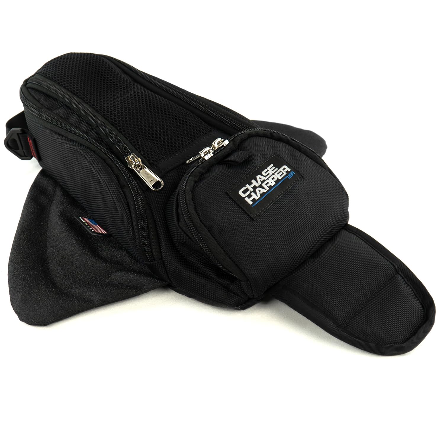 Chase Harper USA 1602M Black Manta X2 Magnetic Tank Bag - Water-Resistant, Tear-Resistant, Industrial Grade Ballistic Nylon with