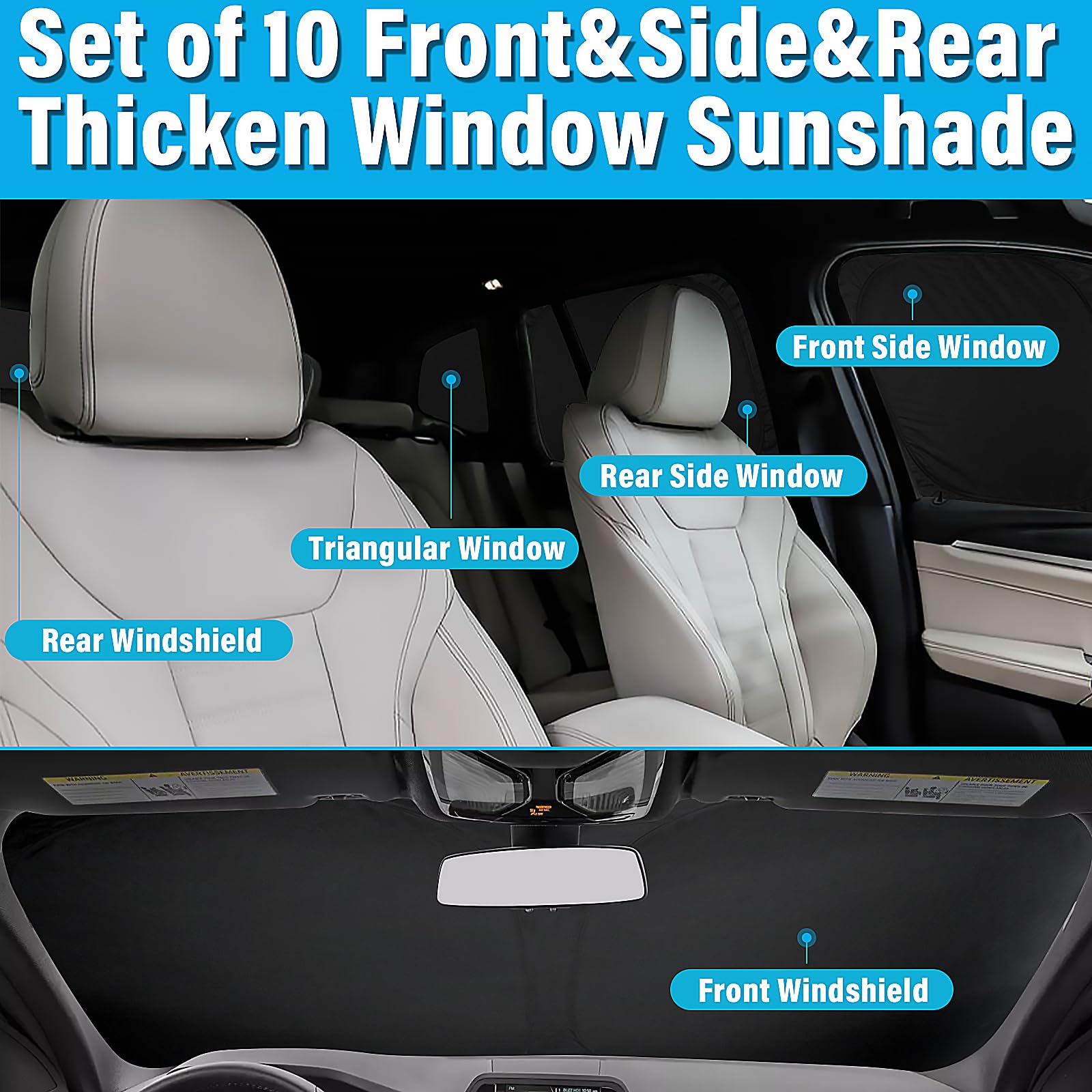 Kmf Windshield Sun Shade Replacement For Bmw X3 Accessories 2018-2024, Side Window Sun Shade Cover Sun Visor Shield Cover, Rear