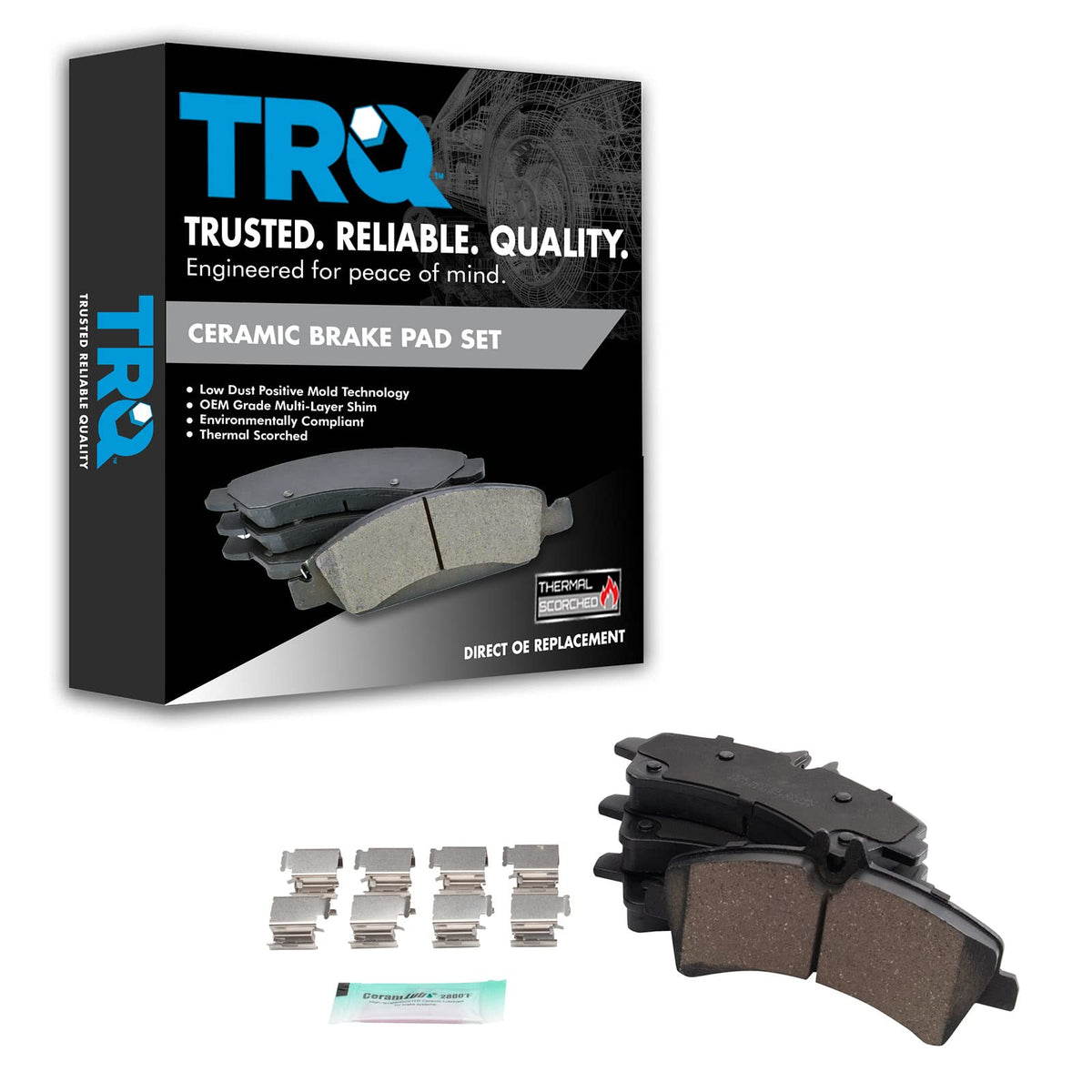 TRQ Rear Brake Pads Ceramic Compatible with 2007-2009 Dodge Sprinter 3500 2007-2018 Freightliner 2018 Sprinter 3500XD 2010-2018 