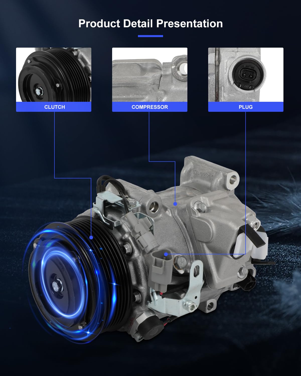 Eccpp A/C Compressor With Clutch 2007-2013 For Lexus Es350 For Toyota Sienna Venza 3.5L Fast Cooling Ac Compressor