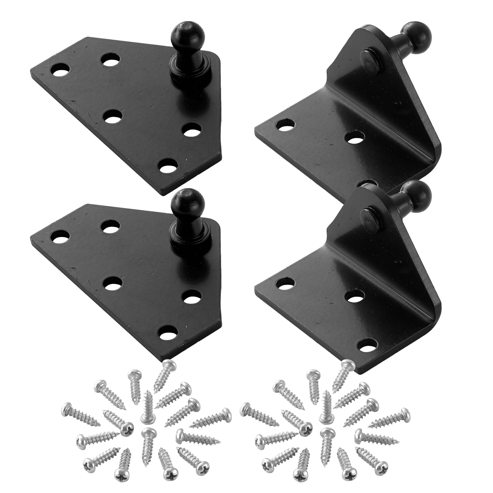 Vepagoo 10Mm Ball Stud Mounting Brackets Widen, Gas Shock Spring Strut Prop Lift Support With 2 Angled L-Type Mounts And 2 Flat-