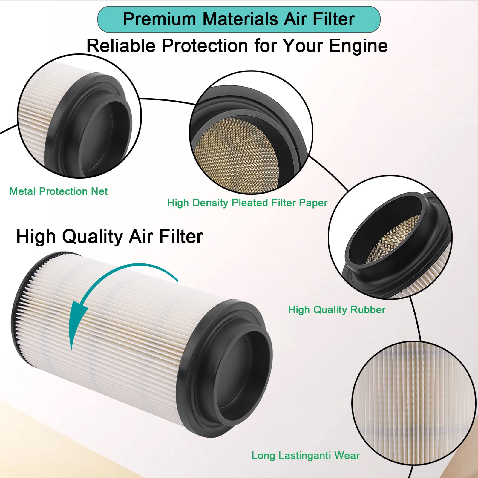 Jcklw 7080595 Air Filter 7082101 5811633 For Polaris Sportsman 335 400 500 550 570 600 700 800 850 Xp Magnum 325 Scrambler Ranger Trail Boss Blazer Worker Xpedition Atp 500 Atv Parts Pl-1003 (2Pcs)