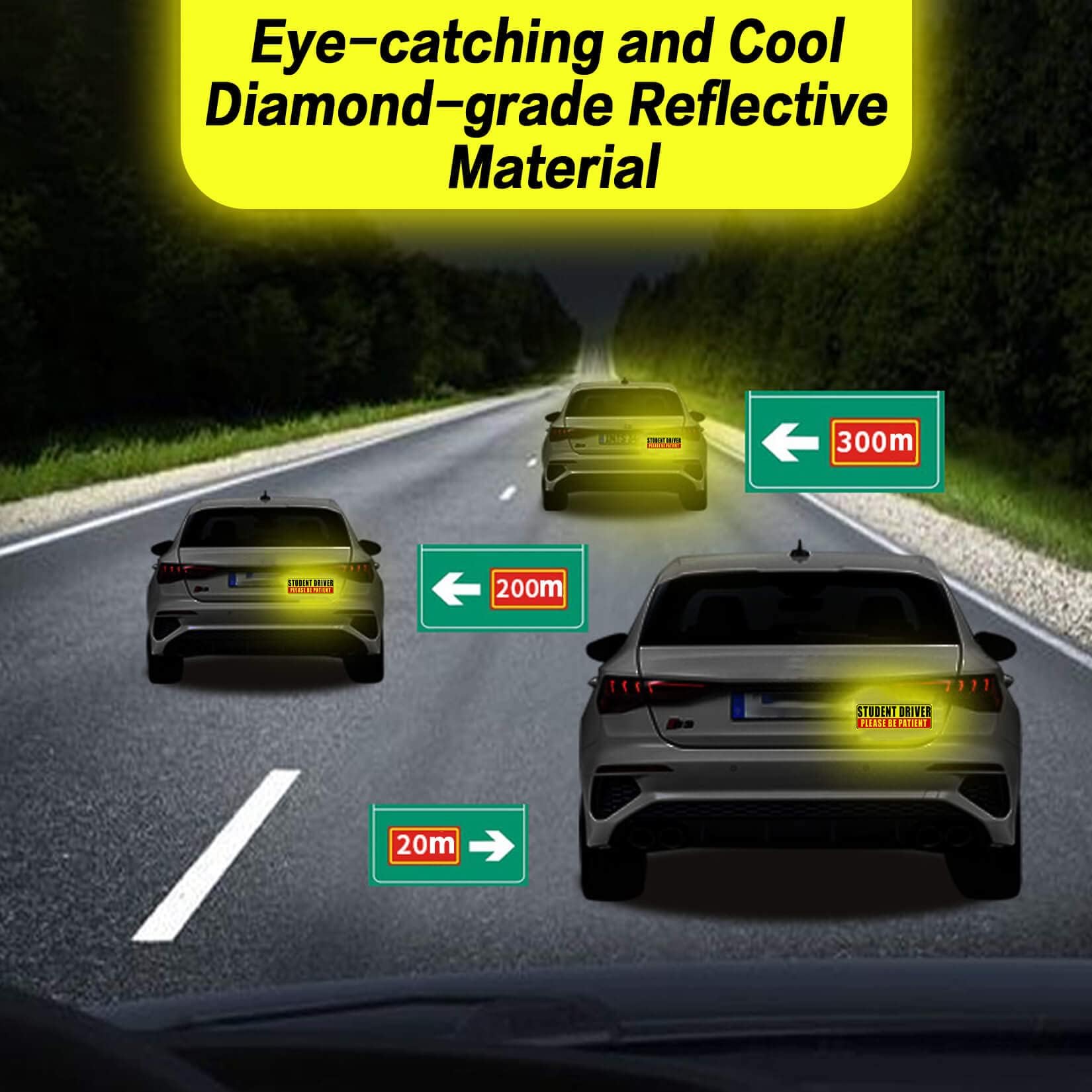 Sukh 4 Pcs Student Driver Magnet For Car - Be Patient Student Driver Magnet Boys And Girls New Student Driver Sticker Safety War