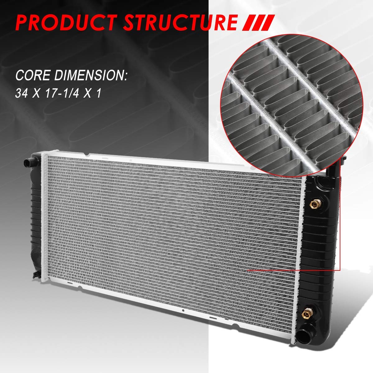 Auto Dynasty Radiator Compatible With 96-02 Chevy Gmc C/K 1500 2500 3500 Pickup/Suburban Tahoe Yukon Cadillac Escalade 5.0L 5.7L