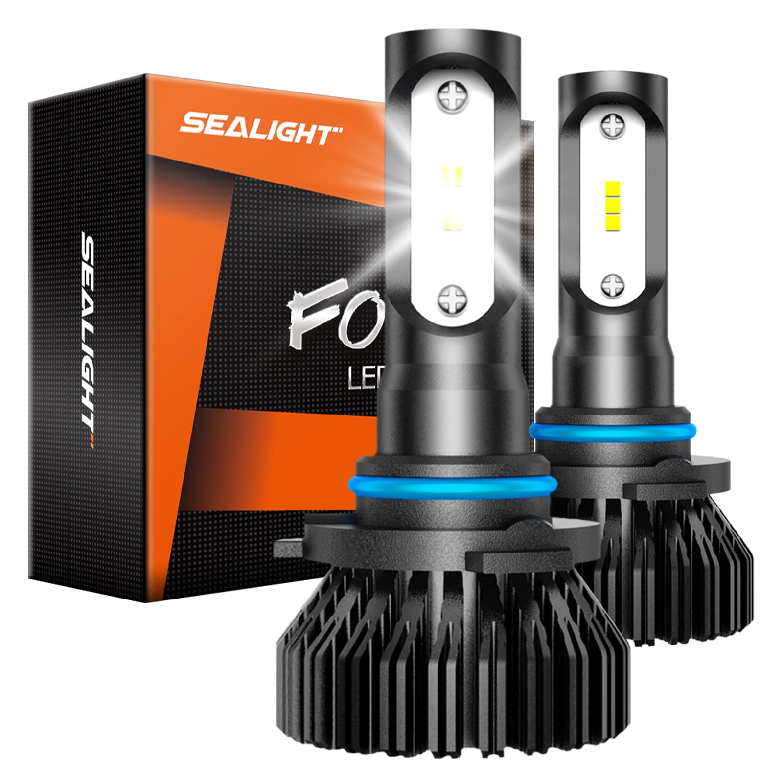 SEALIGHT 9145/9140/H10 LED Fog Lights Bulbs or DRL,400% Much Brighter, 6000 Lumens 6000K Xenon White Light, 12 CSP LED Chips, Pl