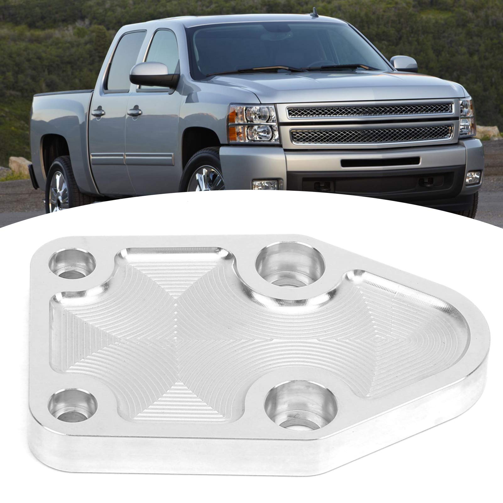 Camrusic Fuel Pump Plate With Gasket And Bolts, Cnc Aluminum Fuel Pump Mounting Plate Kit Compatible With Chevy Small Block 283 327 350 400 Engines