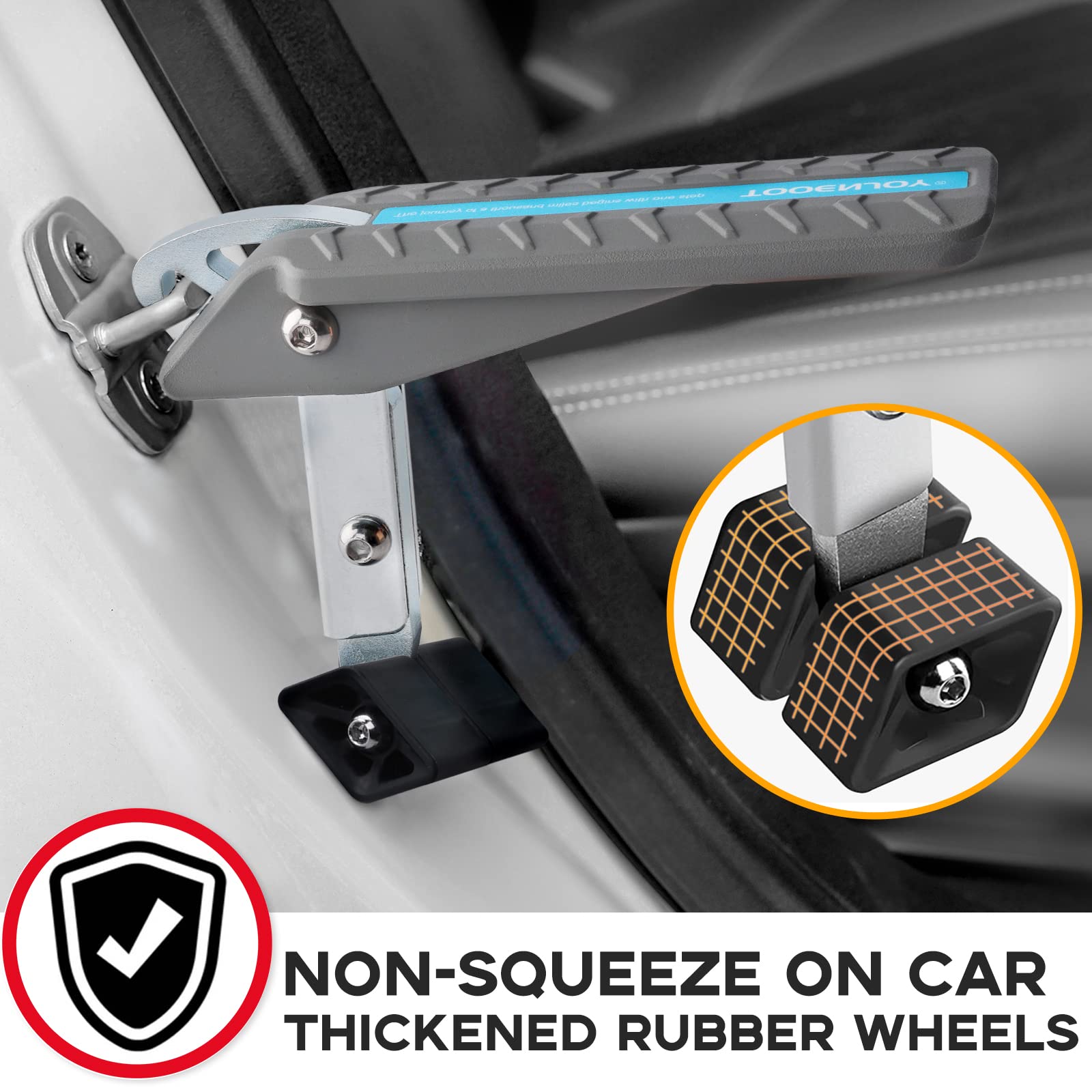 Tooenjoy Universal Car Door Step With 5 Gear Adjustment/No Assembly, Easy Access To Rooftop With Both Feet