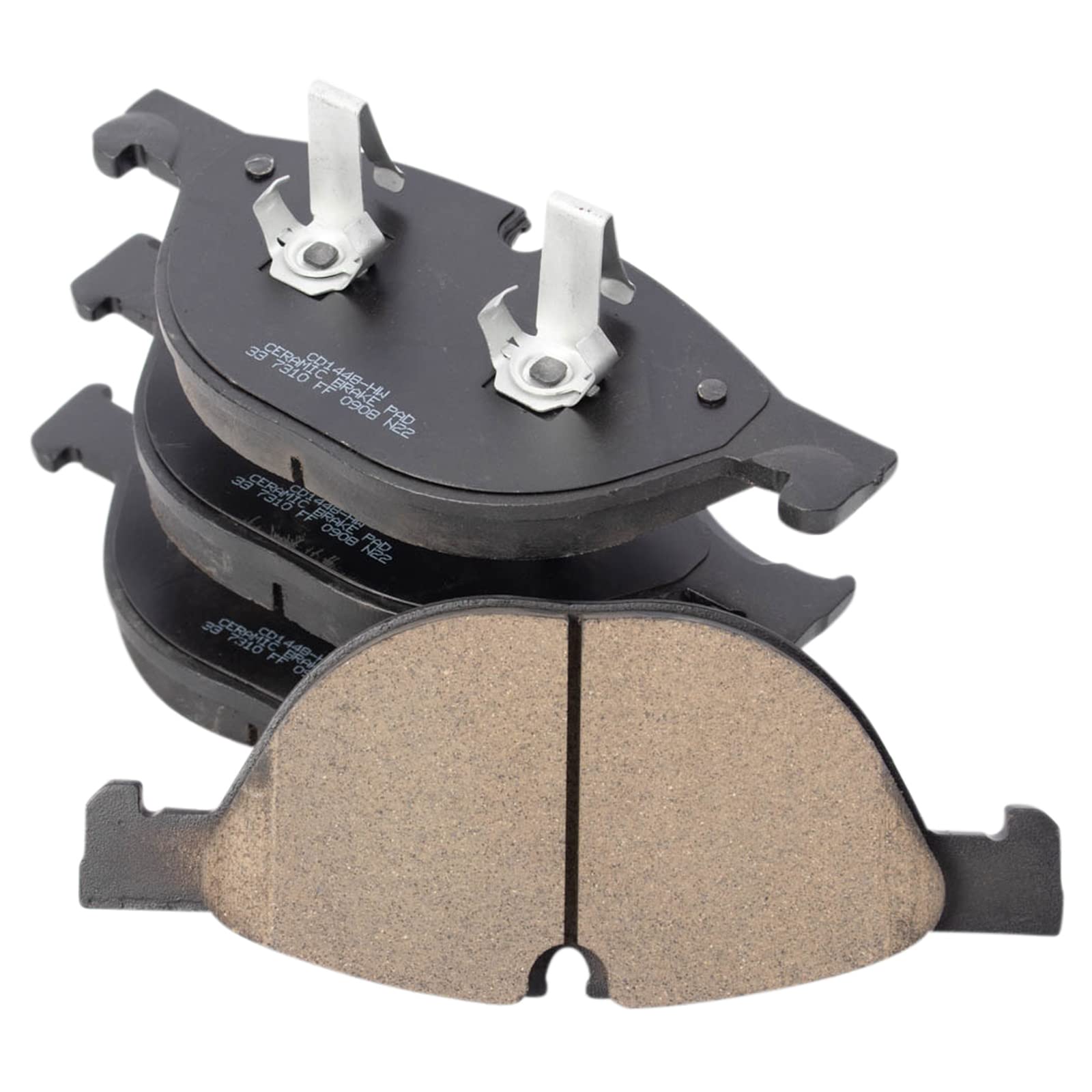 TRQ Front Brake Pads Ceramic Compatible with 2014-2017 Jaguar F-Type 2010-2015 XF XFR 2013-2015 XFR-S 2010-2019 XJ XJR 2018-2019