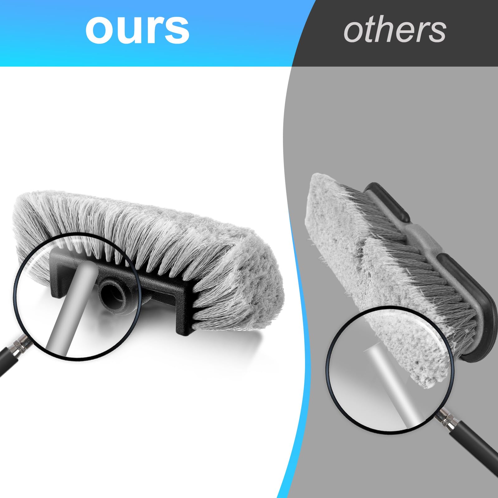 Tanlade 2 Pcs Car Wash Brush Head with Soft Detailing Bristle Flow Through Car Cleaning Brush Exterior Wash Equipment for Auto T