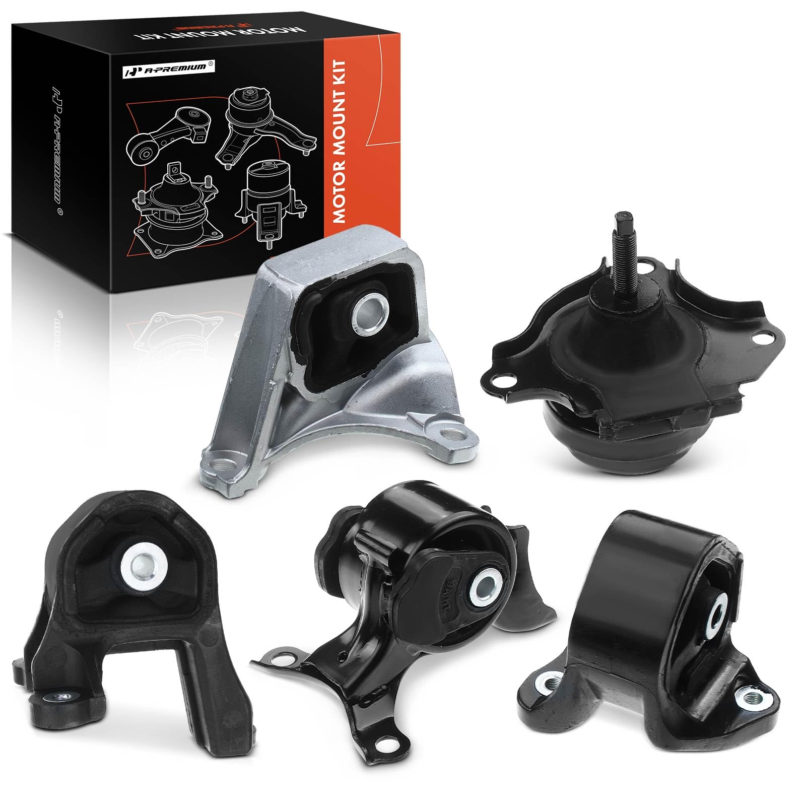 A-Premium 5PCS Engine Motor Mount and Transmission Mount Set Compatible with Honda CR-V CRV 2002 2003 2004 2005 2006 L4 2.4L, 4WD Manual Transmission