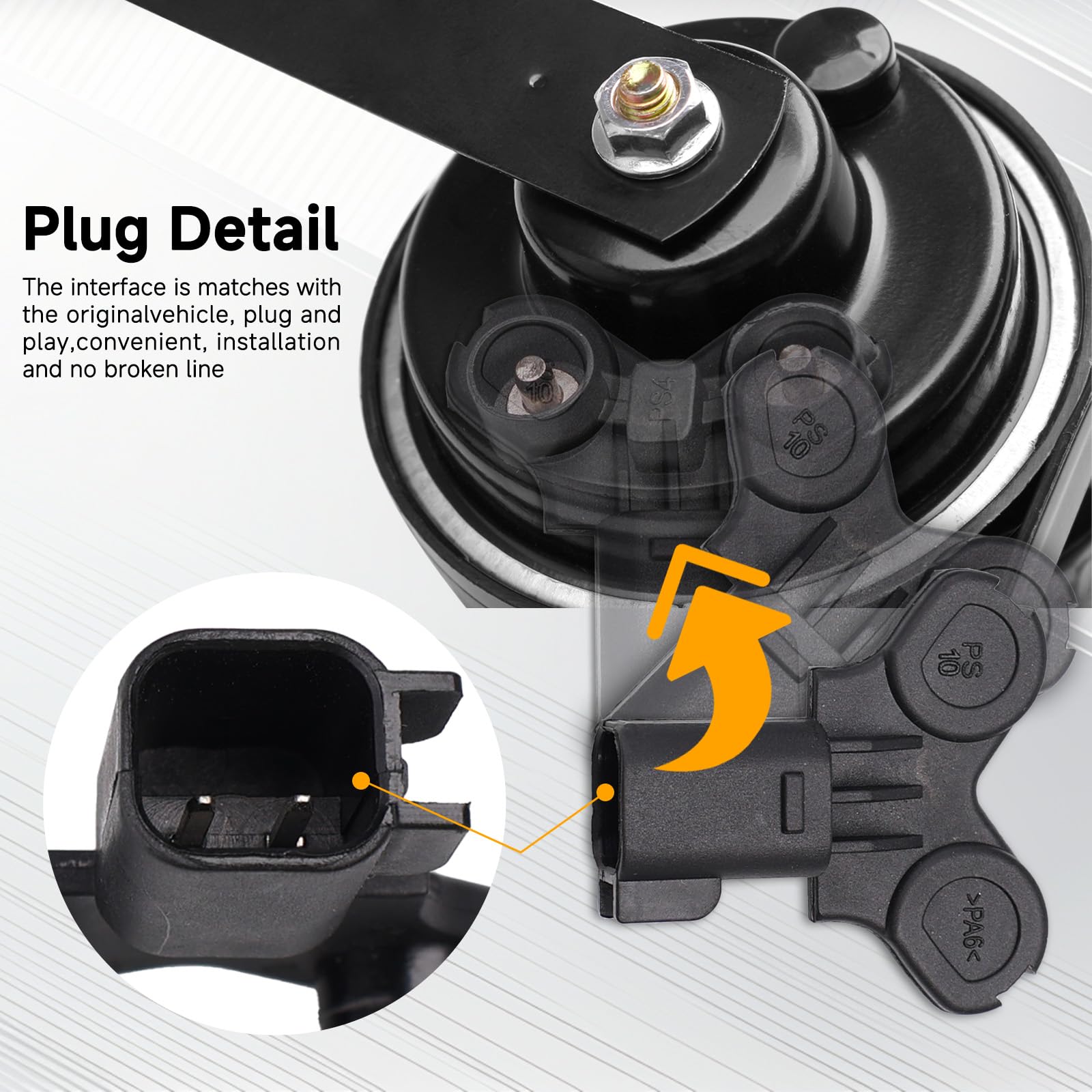 Farbin Loud Horn Compatible With Ford/Gm/Chrysler F-150 12V Car Horn Loud Dual-Tone Electric Snail Horns Waterproof Special Inte