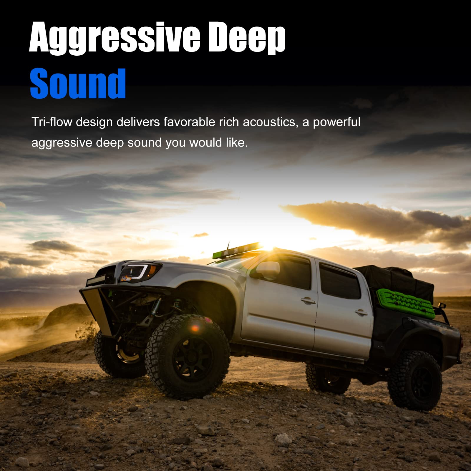 Universal Exhaust Muffler With Aggressive Sound, Anti-Corrosive Muffler, Chamber Performance Mufflers For Cars, Trucks(2'' Cente