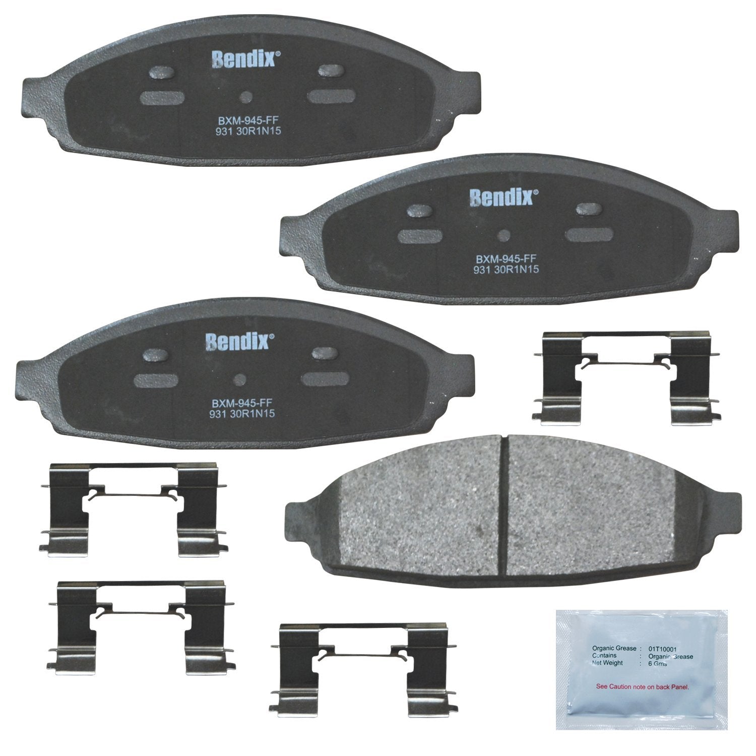 Bendix Priority1 Cfm931 Semi-Metallic Front Brake Pads For Ford Crown Victoria 2011-2003, Grand Marquis 2004-2003, Lincoln Town 