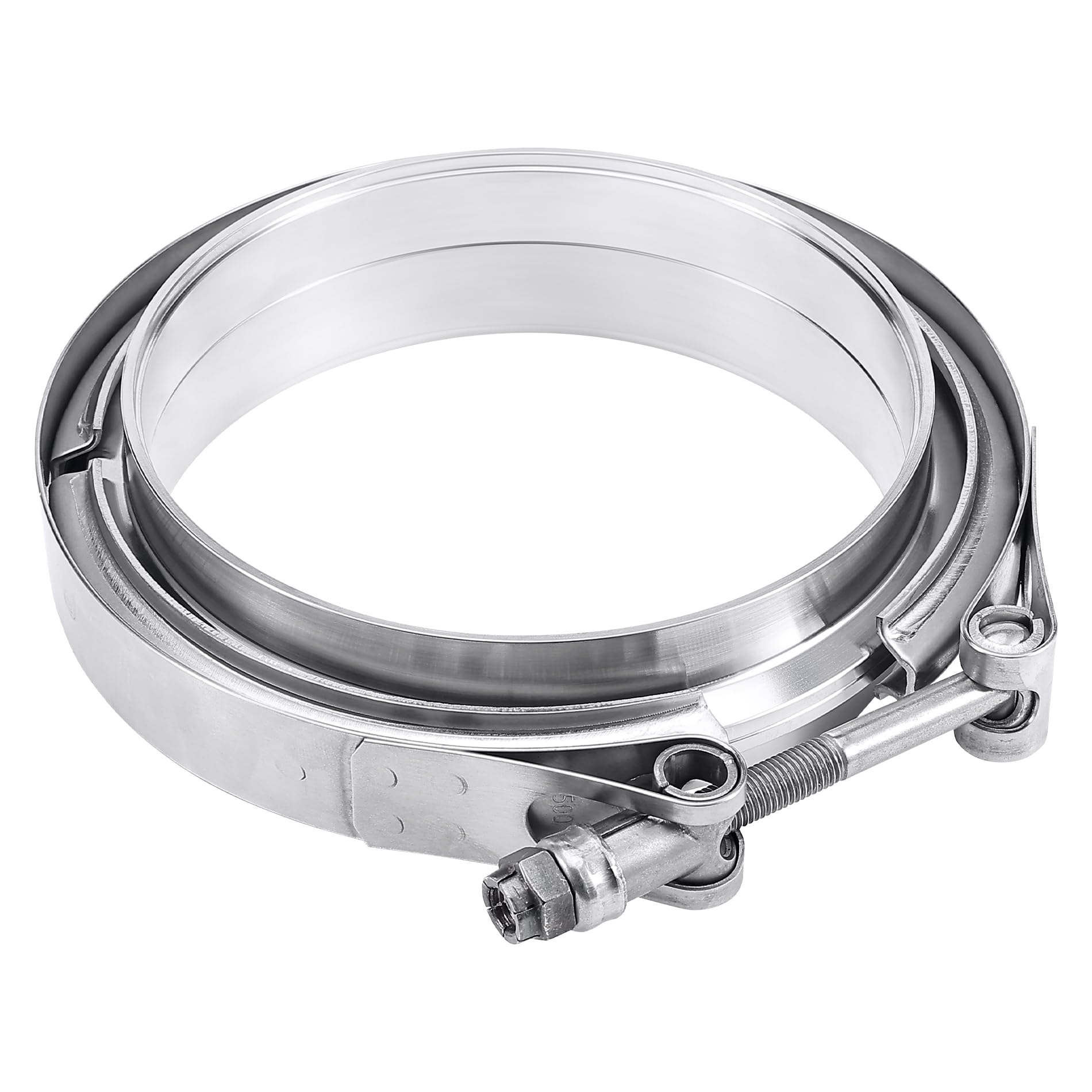 Evil Energy 5.0 Inch V Band Clamp With Flange Male Female 304 Stainless Steel 1Pc
