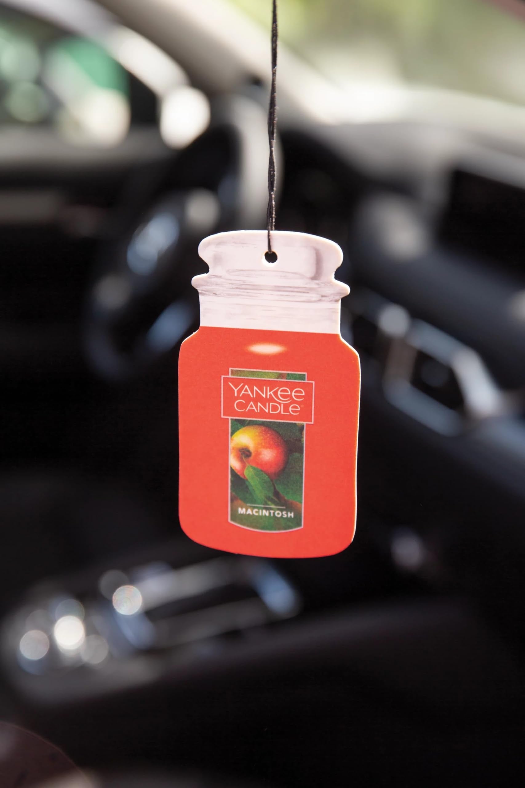 Yankee Candle Paper Car Jar Hanging Air Freshener Macintosh Scent - 3 Packs