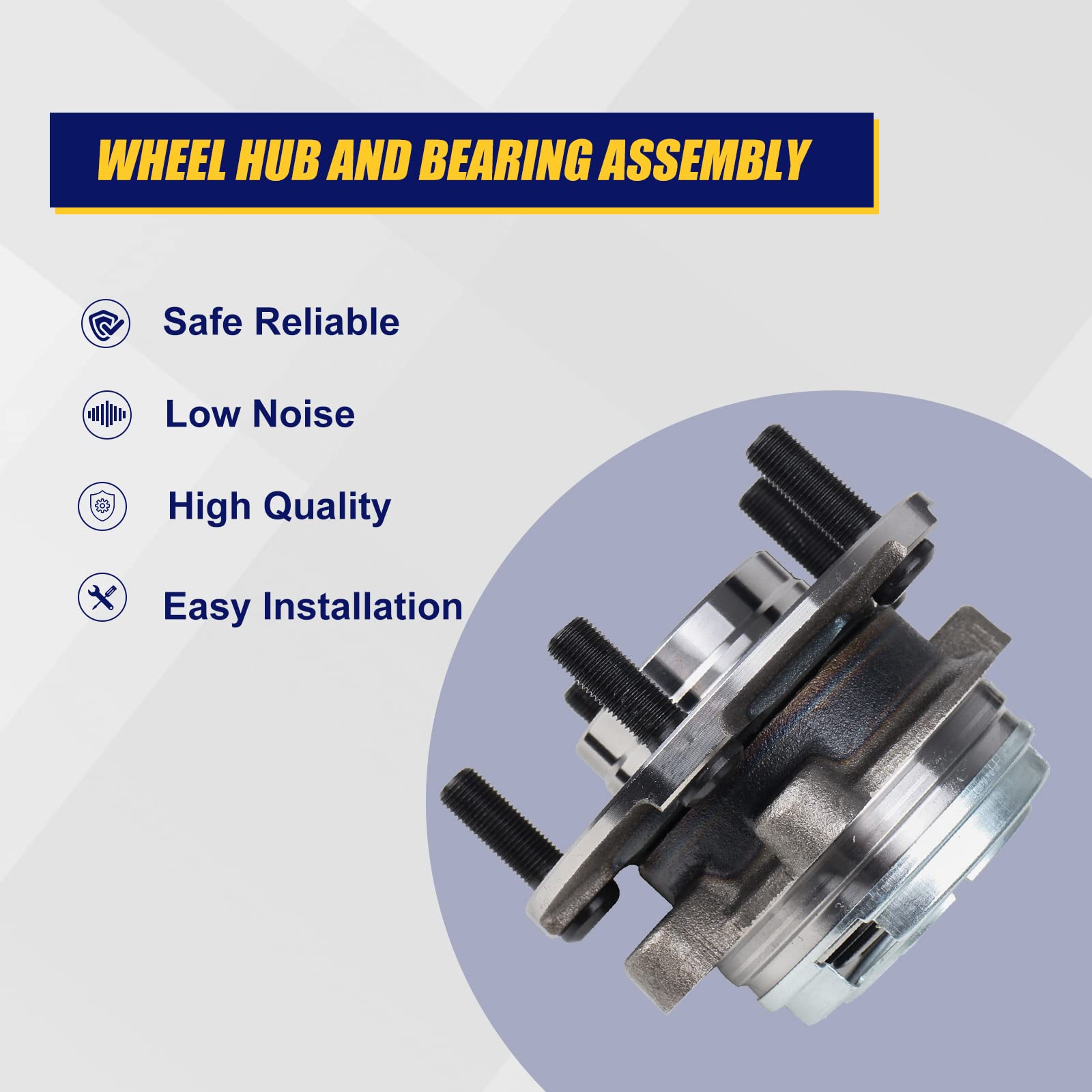 Kusatec 513294 Front Wheel Bearing And Hub Assembly Compatible With Nissan Altima 2.5L 4-Wheel 29 Spline 2007 2008 2009 2010 201
