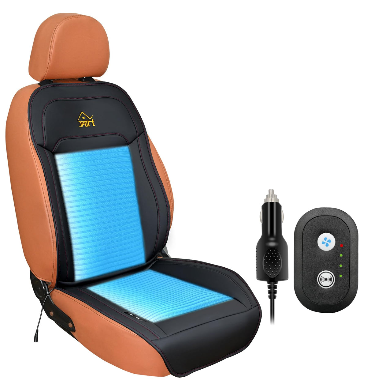 JPart Cooling Car Seat Cover with Massage,12-24V Cooling Seat Cushion for Summer,12 Fans Ac Ventilated Seat Covers for Truck SUV