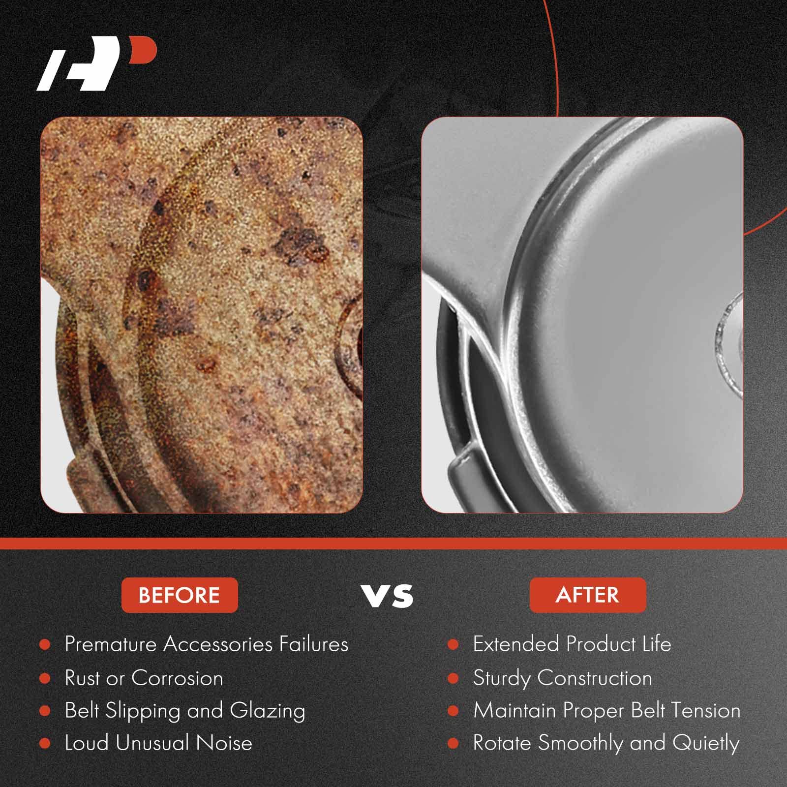 A-Premium Belt Tensioner Assembly with Dual Pulley Compatible with BMW E82 E90 Series 135i 535i 08-10, 335i 07-10, 335is 335xi 535xi 2008, 3.0L, Replace# 11287563927, 13677659