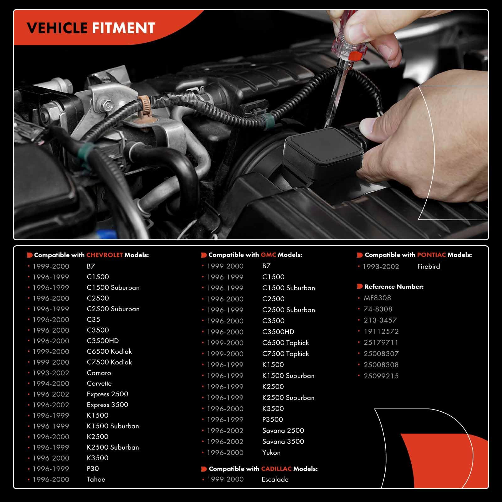 A-Premium Mass Air Flow Sensor Meter [6,8Cyl 4.3 5.0 5.7 7.4 8.1L] Compatible With Chevy & Gmc & Pontiac & Cadillac & Gm Vehicle