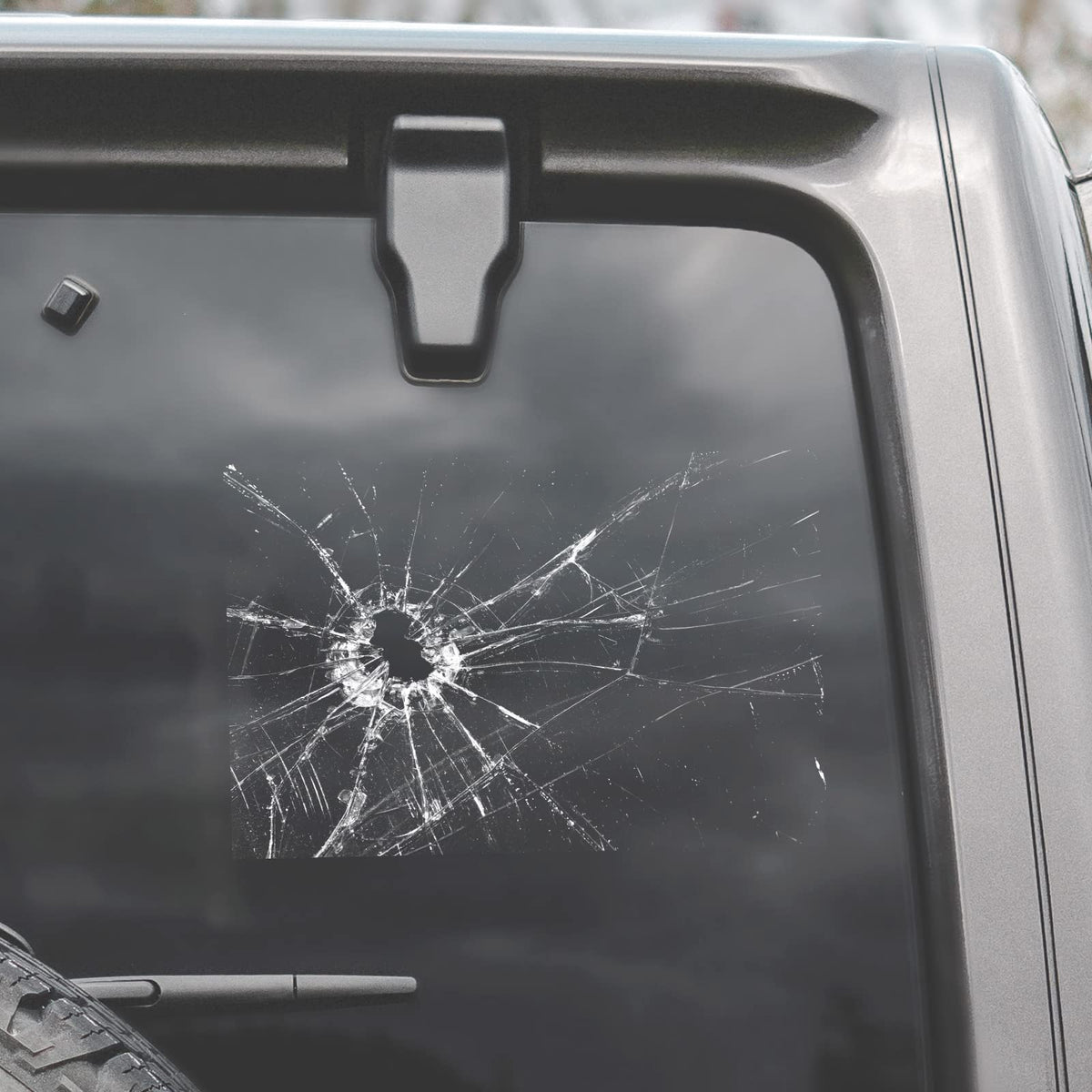 7.5'' Broken Glass Decal - 3 Pack Waterproof Reusable Broken Screen Prank Stickers, Car Window Sticker for Cars, Boats, Trucks, 