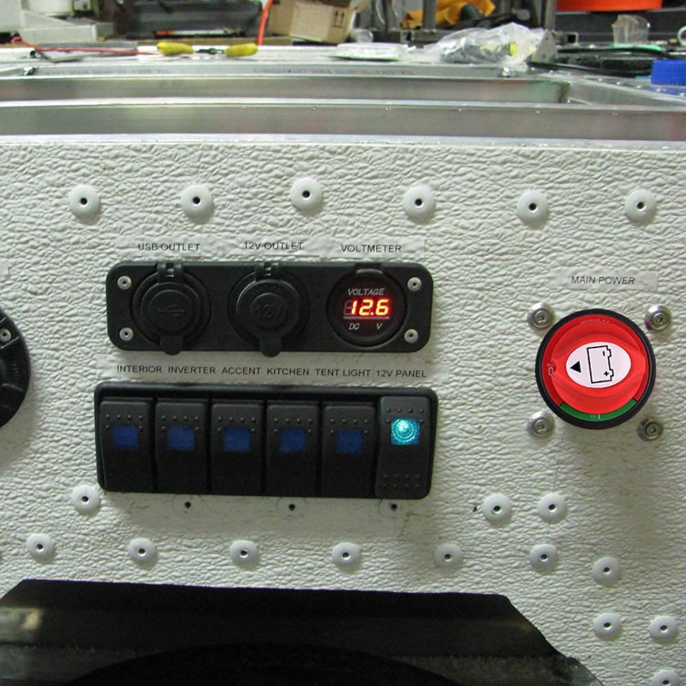 Battery Switch, 12V 24V 48V Battery Disconnect Master Cutoff Switch for Marine Boat RV ATV UTV Vehicles, Waterproof Heavy Duty B