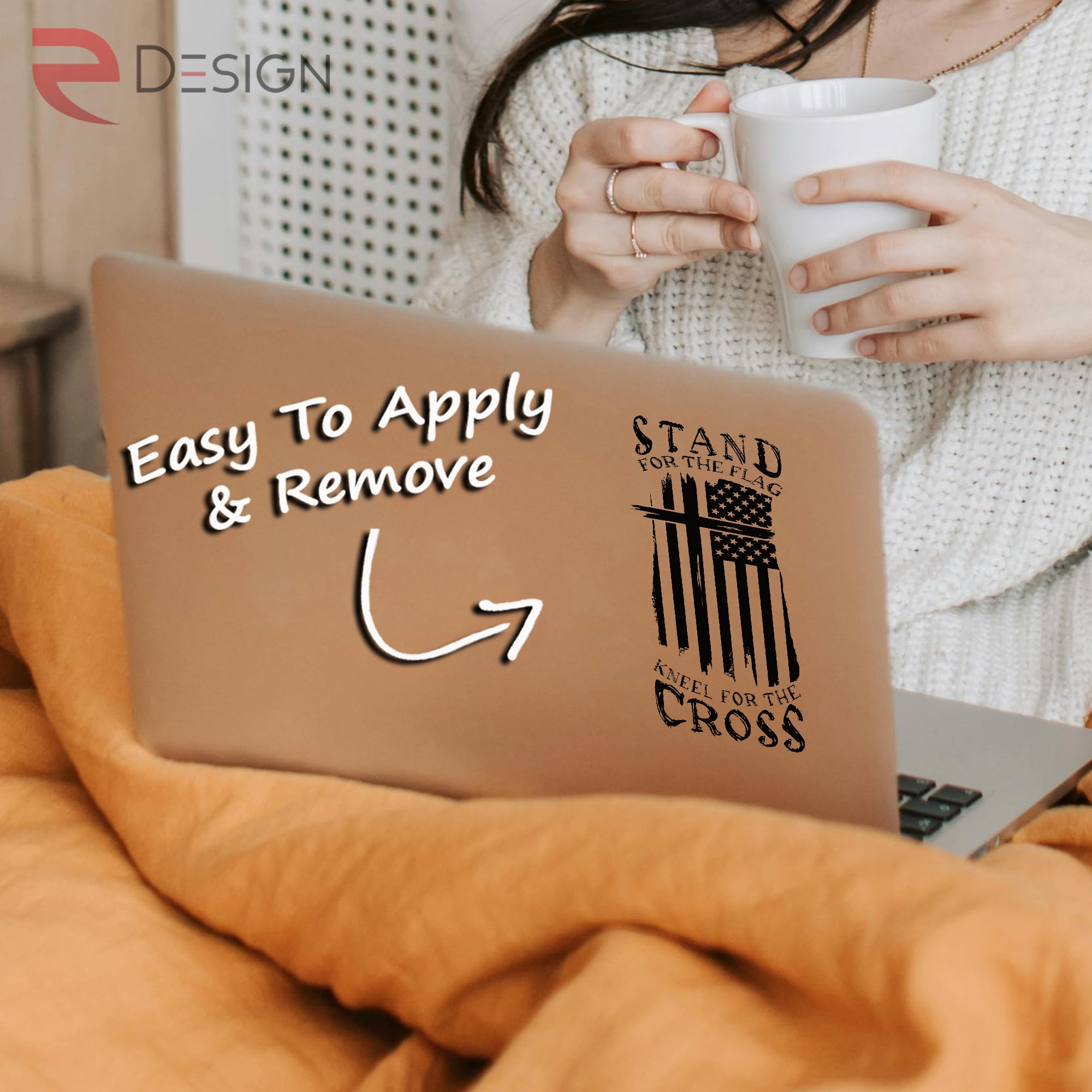 Edesign Stand For The Flag Kneel For The Cross Sticker Decal Vinyl - 5 Inches - Premium Vinyl Sticker For Cars Trucks Laptops An