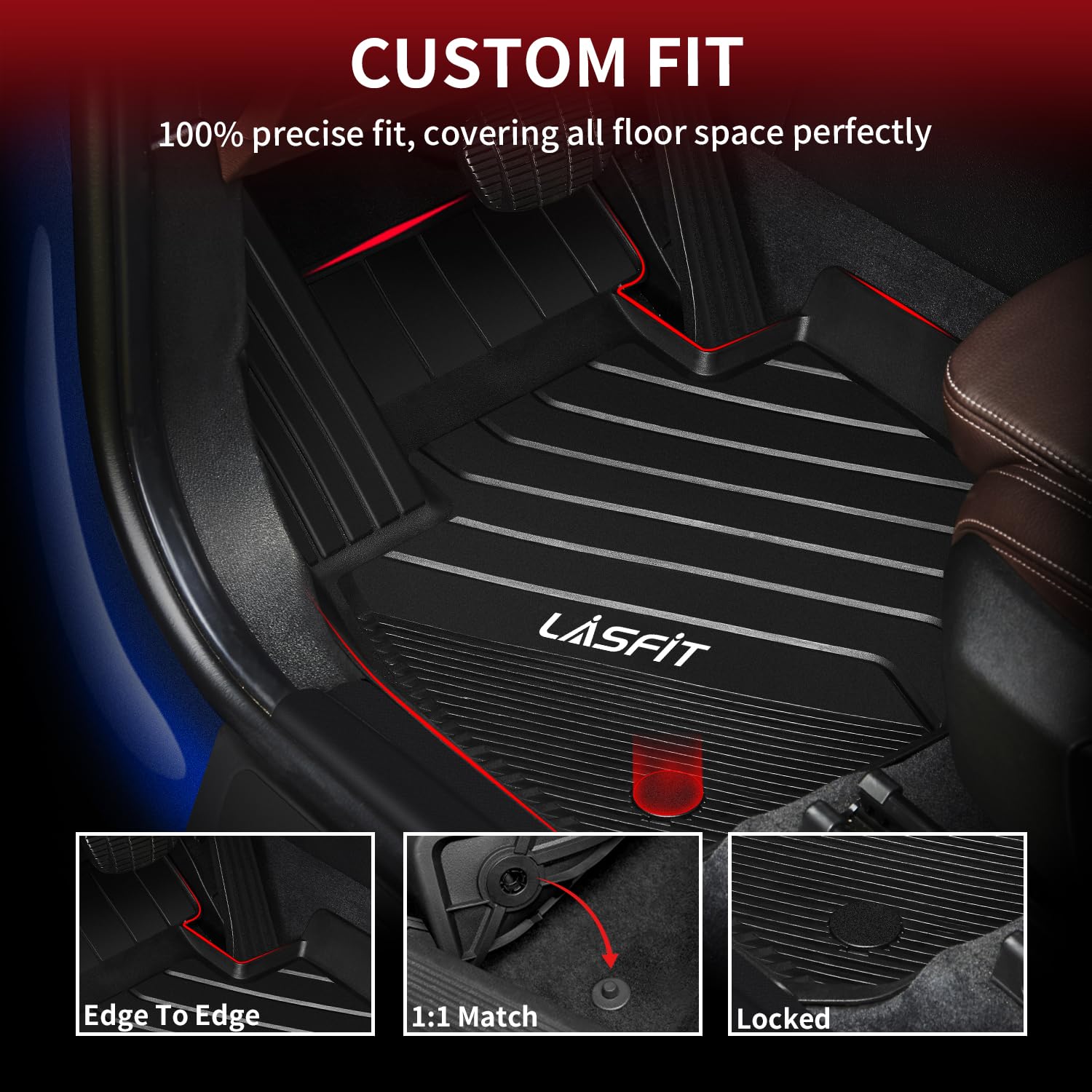 Lasfit Floor Mats Fit For Bmw X2 2018-2023/ Bmw X1 2016-2022 M35I, Sdrive28I, Xdrive28I, Custom Fit Tpe All Weather Waterproof F