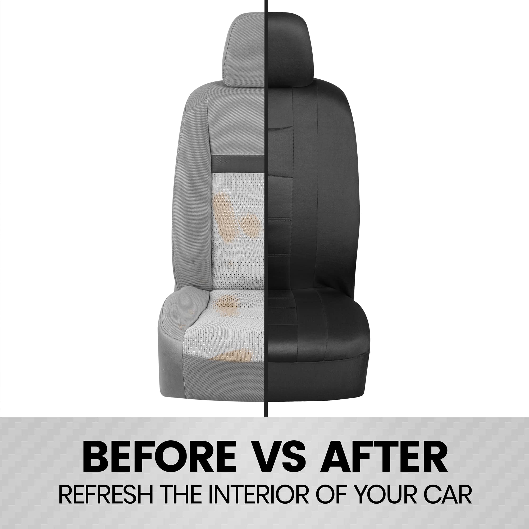 Bdk Carxs Black Car Seat Covers Full Set With Matching Set Of Floor Mats For Suv, Car, & Truck - Car Seat Covers Front Seats & B