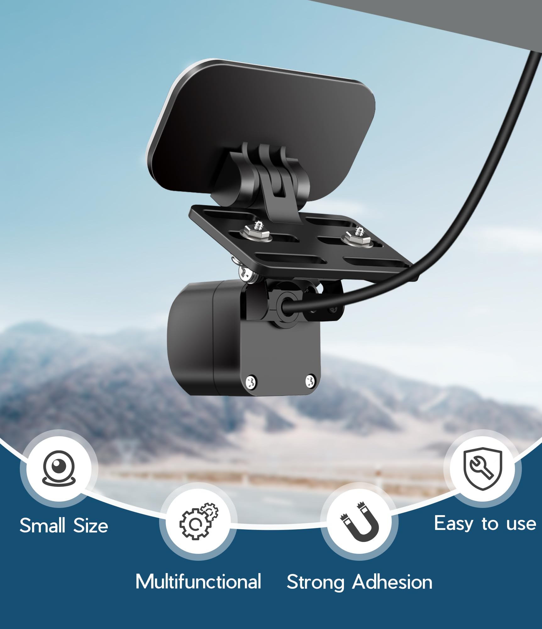 Pixelman Universal Rear Camera Mount,(Adhesive-2Pcs) Backup Camera Bracket Rear Dash Cam Windshield Mount, Car Rear Camera Backu