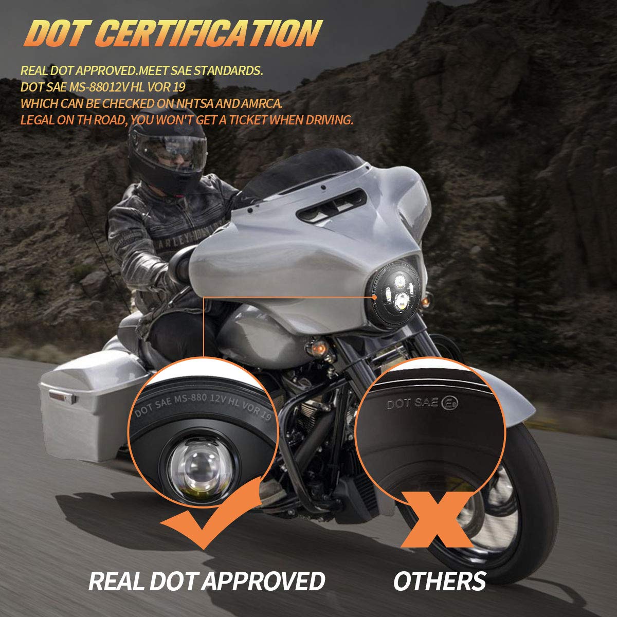 Xpctd 7 Inch Led Headlight With Mounting Bracket For Touring Street Glide Road King Ultra Classic Electra Glide Fat Boy Tri Cvo Heritage Softail Slim Deluxe Ultra Limited Black