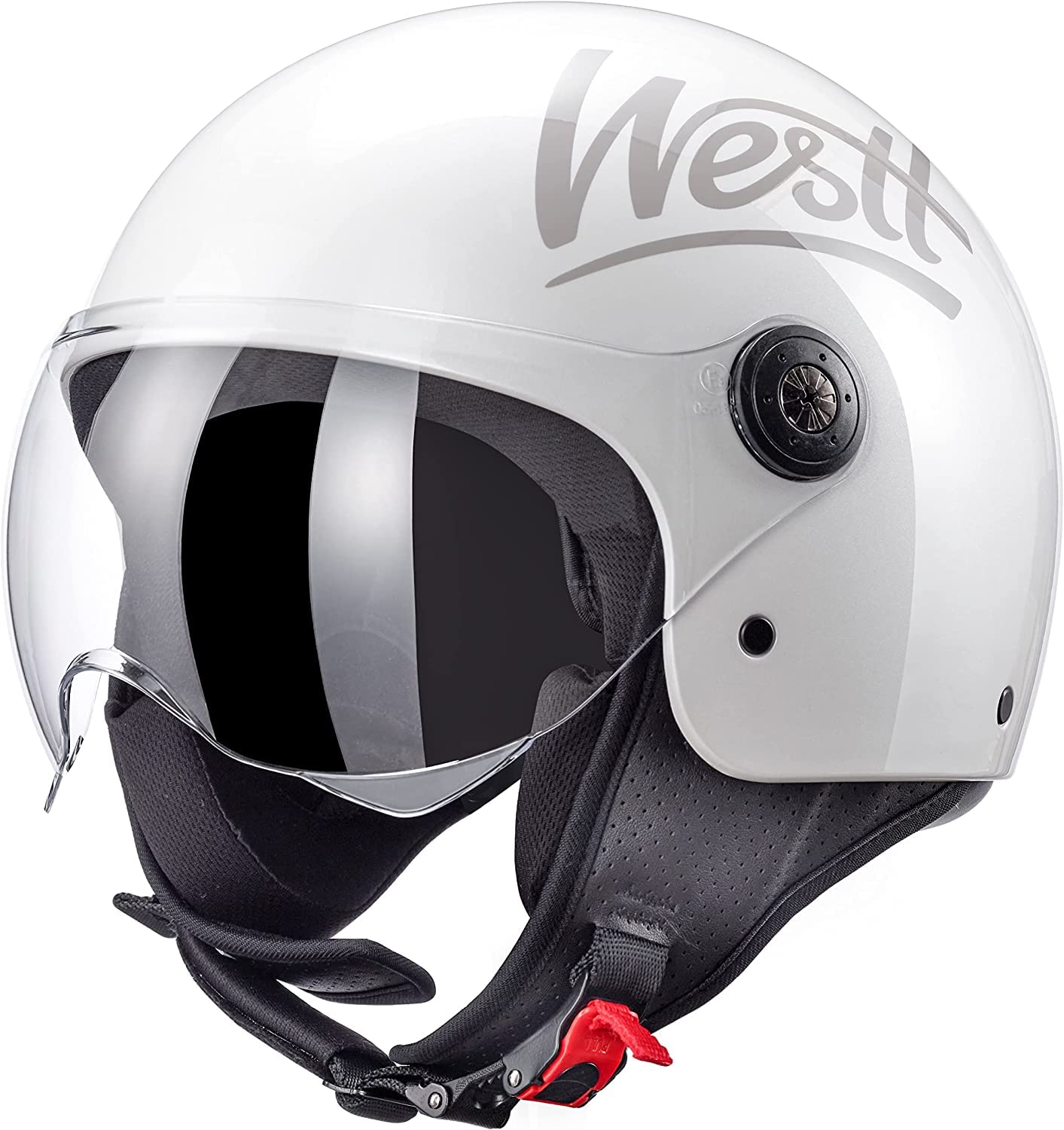 Westt 3/4 Helmet Motorcycle Open Face Helmet Scooter Helmet With Clean Visor Dot Approved Vintage Moped Helmet For Men Women