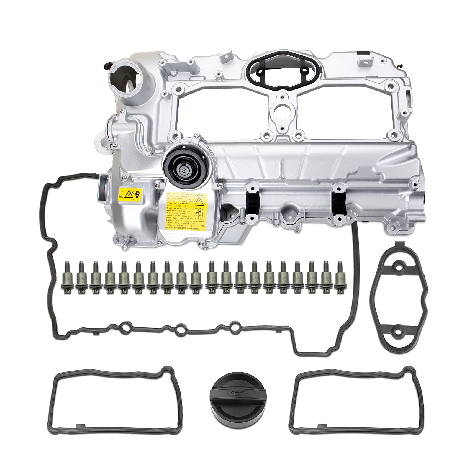 MITZONE N20 Upgrade Aluminum Valve Cover with Gasket Bolts Kit & Oil Cap for BMW 2012-2018 528i 528i xDrive 328i 328i GT xDrive 