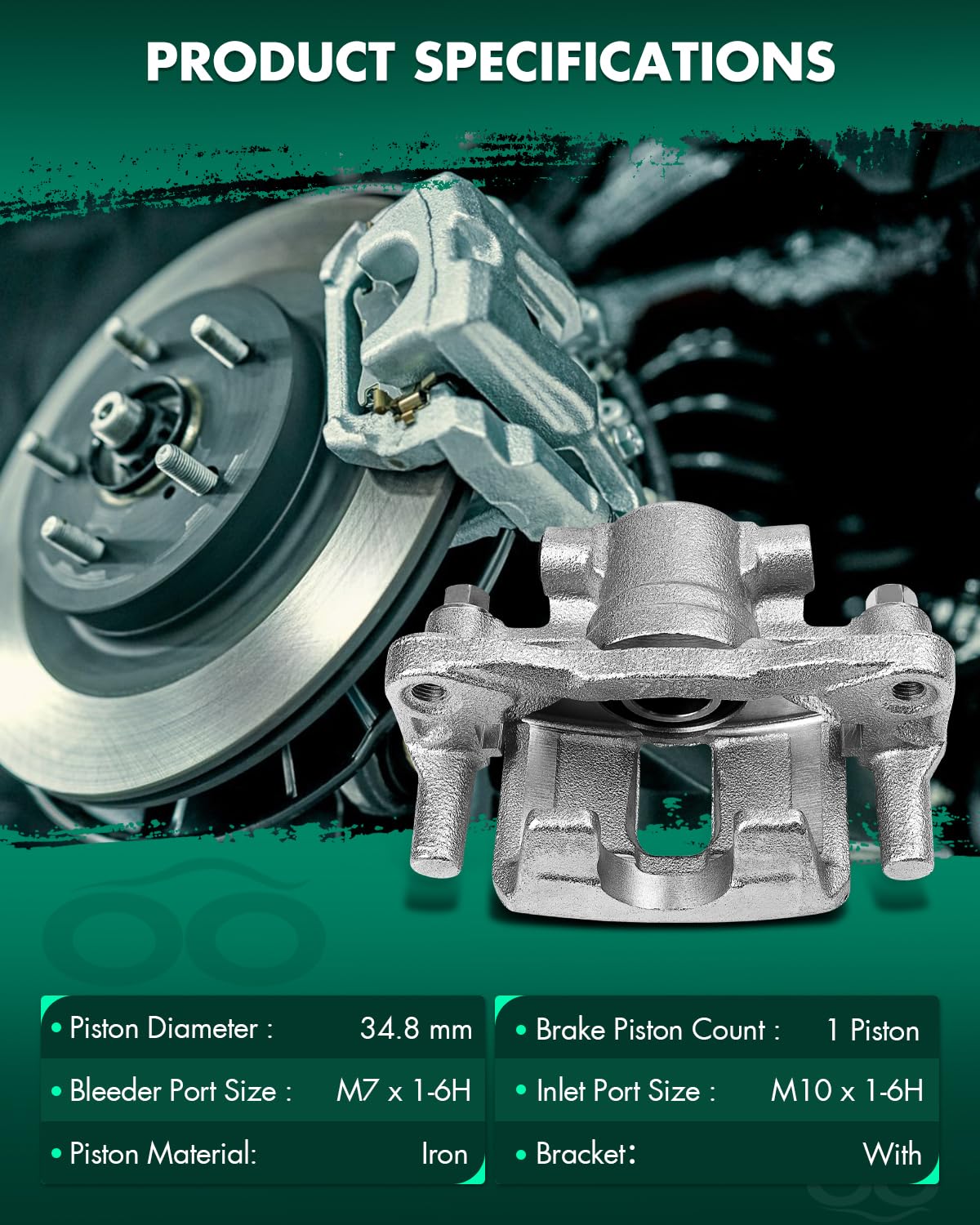 Scitoo 18B5038 Rear Right Disc Brake Caliper Assembly W/Bracket For Chrysler For 200/For Cirrus/For Sebring,For Dodge For Avenge