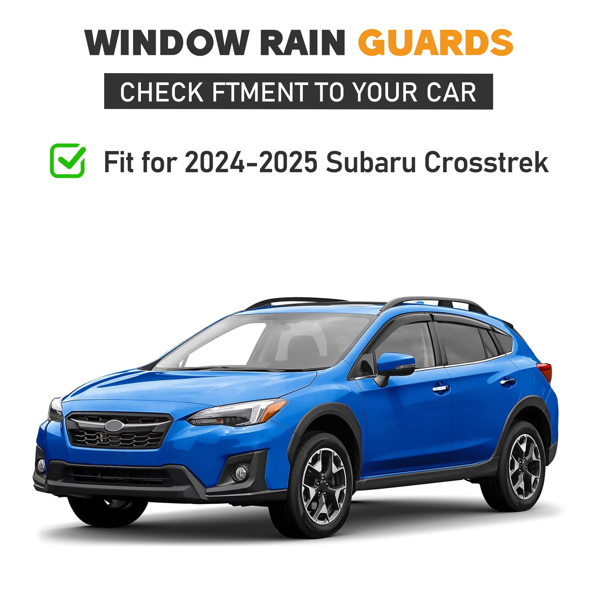 Hope You Ready Shatterproof Tape-On Window Rain Guards Fit For 2024 2025 Subaru Crosstrek, Extra Durable Window Deflectors, Vent