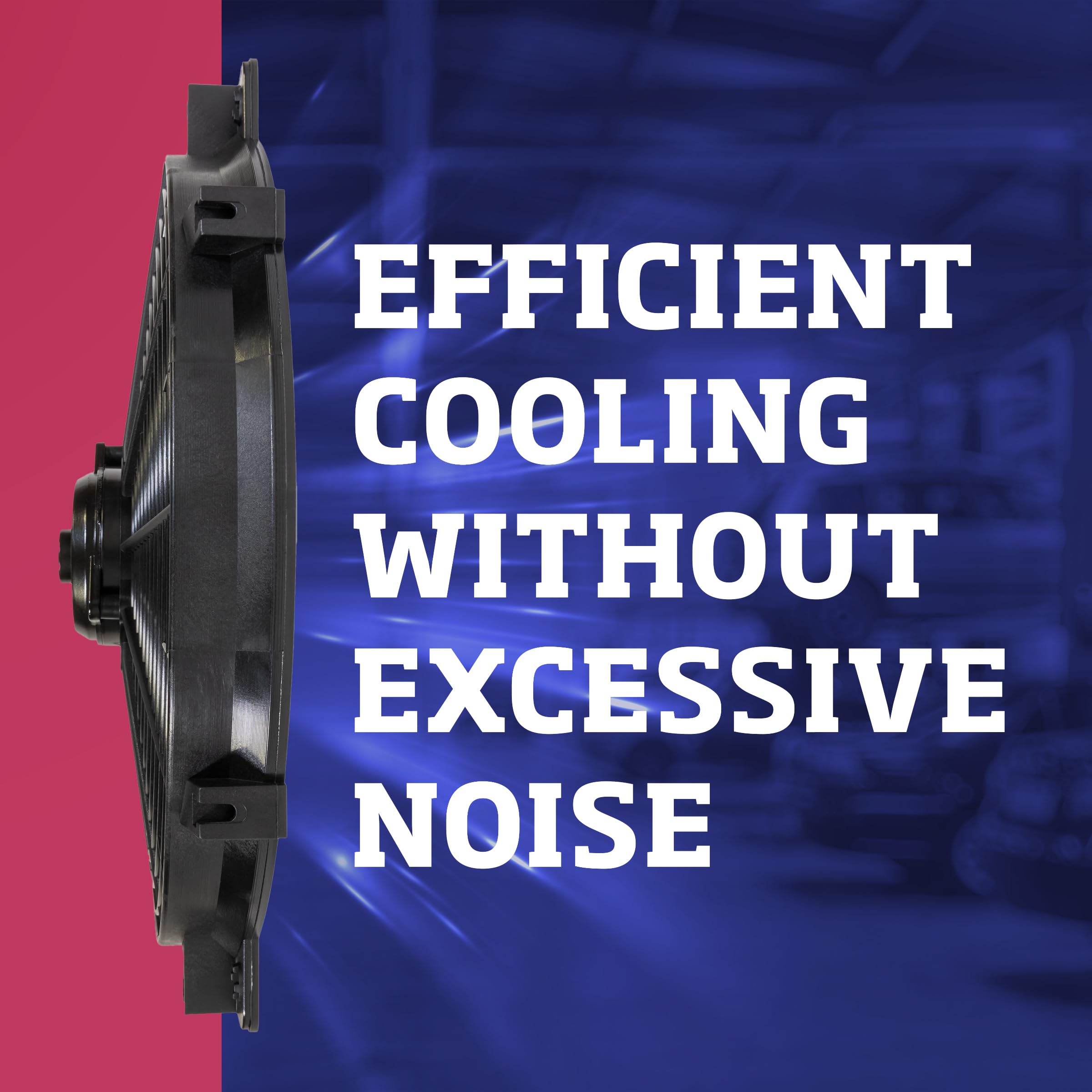 Flex-A-Lite Trimline Reversible Electric Fan, Pusher-Puller Fan (116), Car Accessories, 16 Inches Black