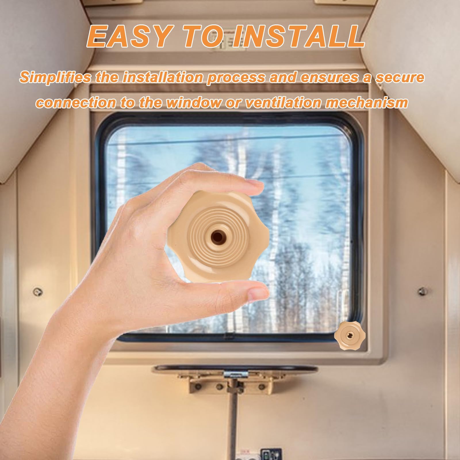 QBXMY7 4 Pcs RV Window with Screw, White,Camper Knobs, 1 Shaft RV Window and Vent Interior Hardware, Awning Roof Vent Knob, Ca