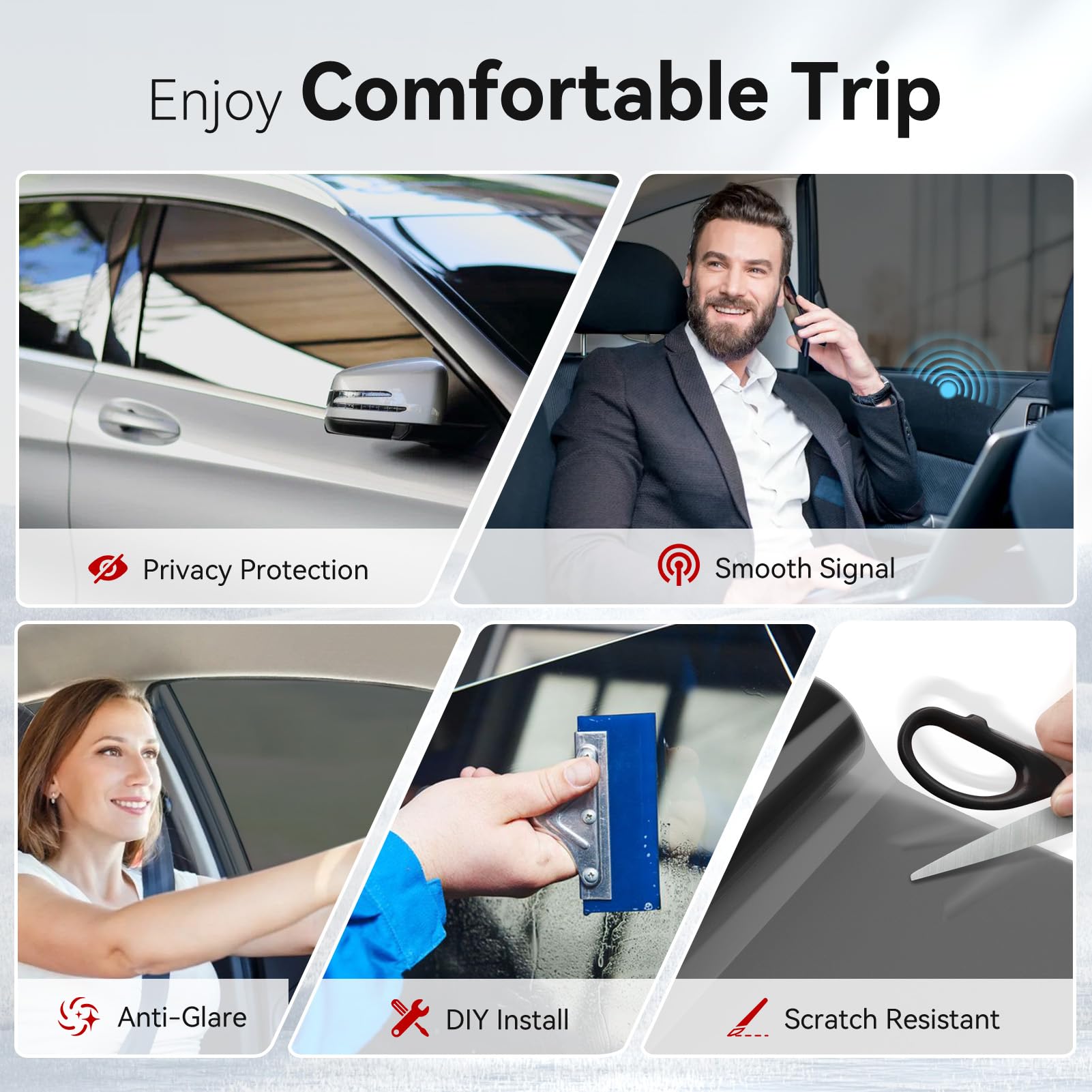 Vepagoo Car Window Tint Film 20% VLT- 30'' in 15'Ft Ceramic Privacy Window Tint, Blocks UV/IR Rays, Heat & Glare - Scratch Resis