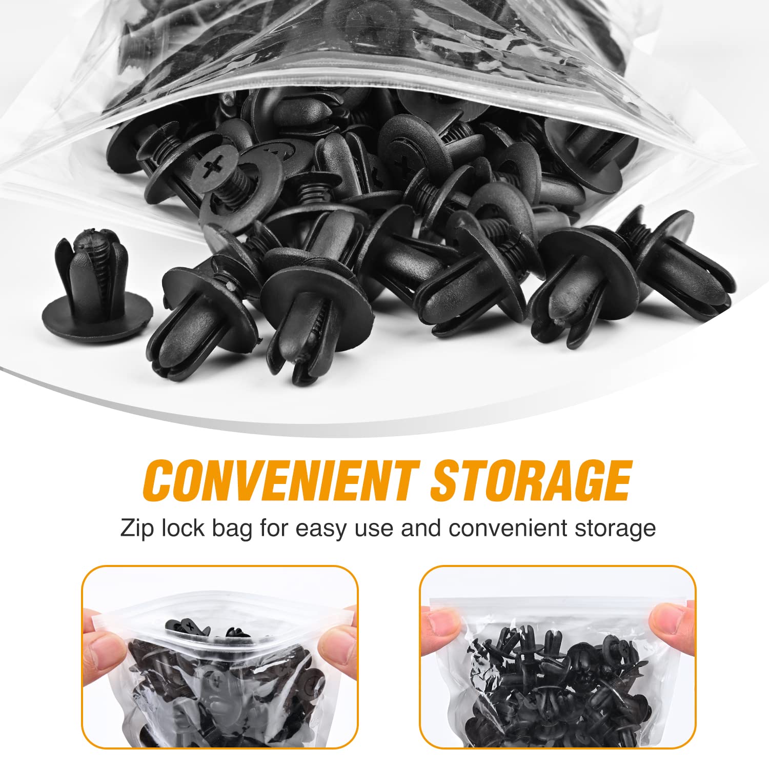 Gooacc 100Pcs Engine-Area Radiator Fender Rocker Clips Compatible With Ford Hyundai Kia Nissan Mazda Oem:#Ford Mb-455-56143 Mazd