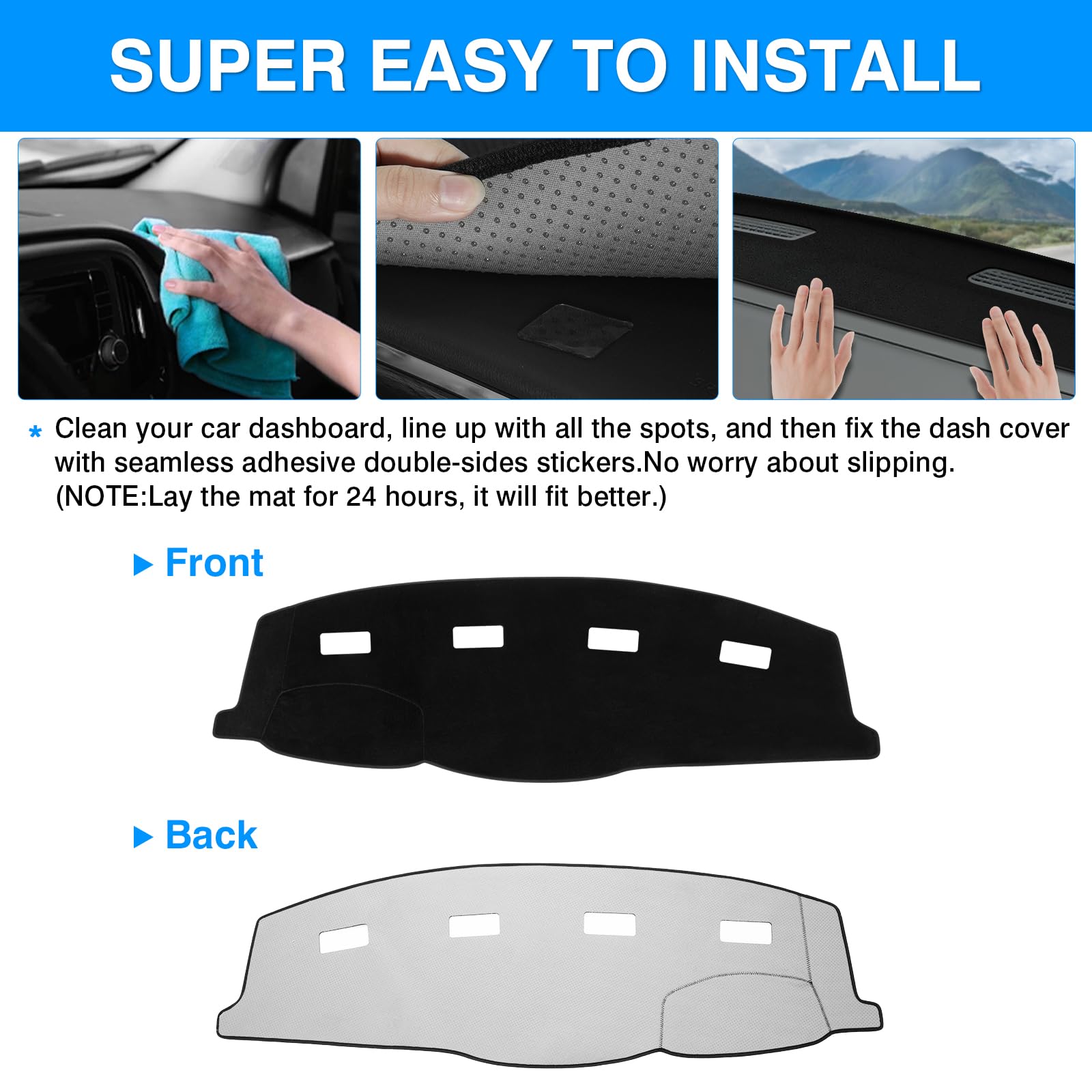 Autorder Dashboard Cover Mat For 2006-2008 Dodge Ram 1500 2500 3500,2009 Dodge Ram 2500 3500 4500 5500,2010 Dodge Ram 4500 5500