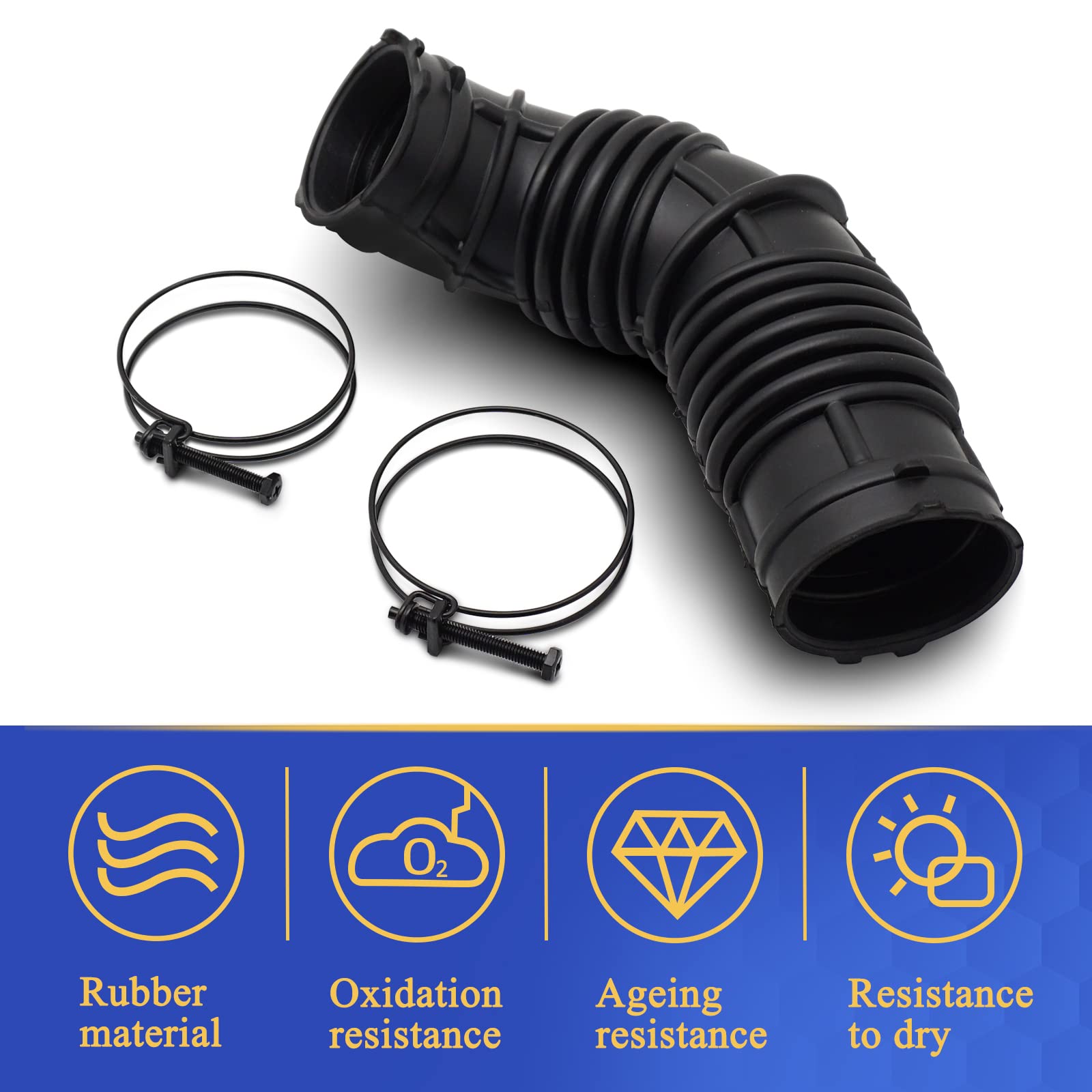 Air Cleaner Intake Hose Tube with Clamps for 2011-2016 Chevrolet Cruze L4 110 1.8L 13308302