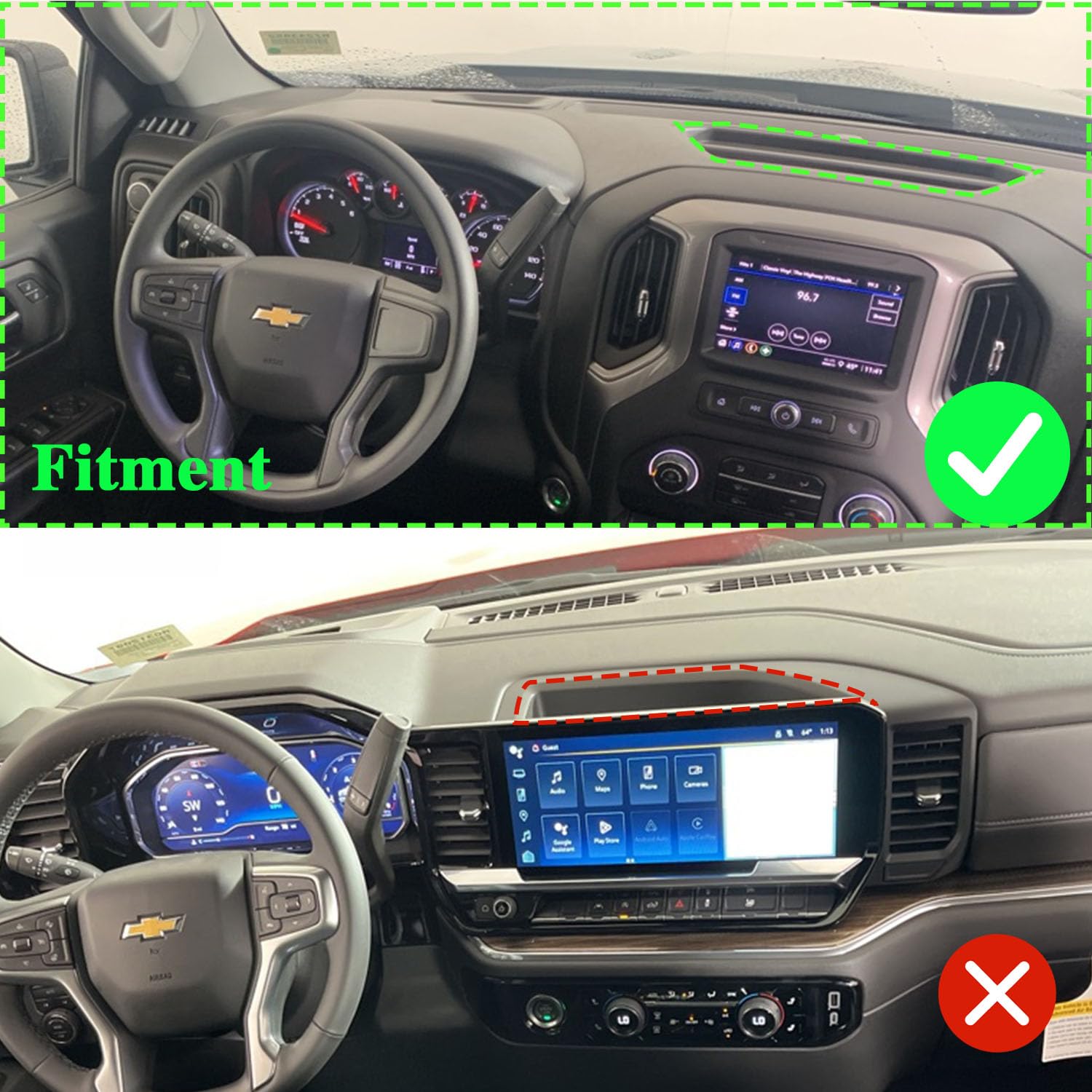 WXRYLYN 2024 2025 Silverado Sierra Metal Dash Platform Phone Mount 2019-2024 2025 Silverado & 2019-2021 Sierra Cell Phone Holder