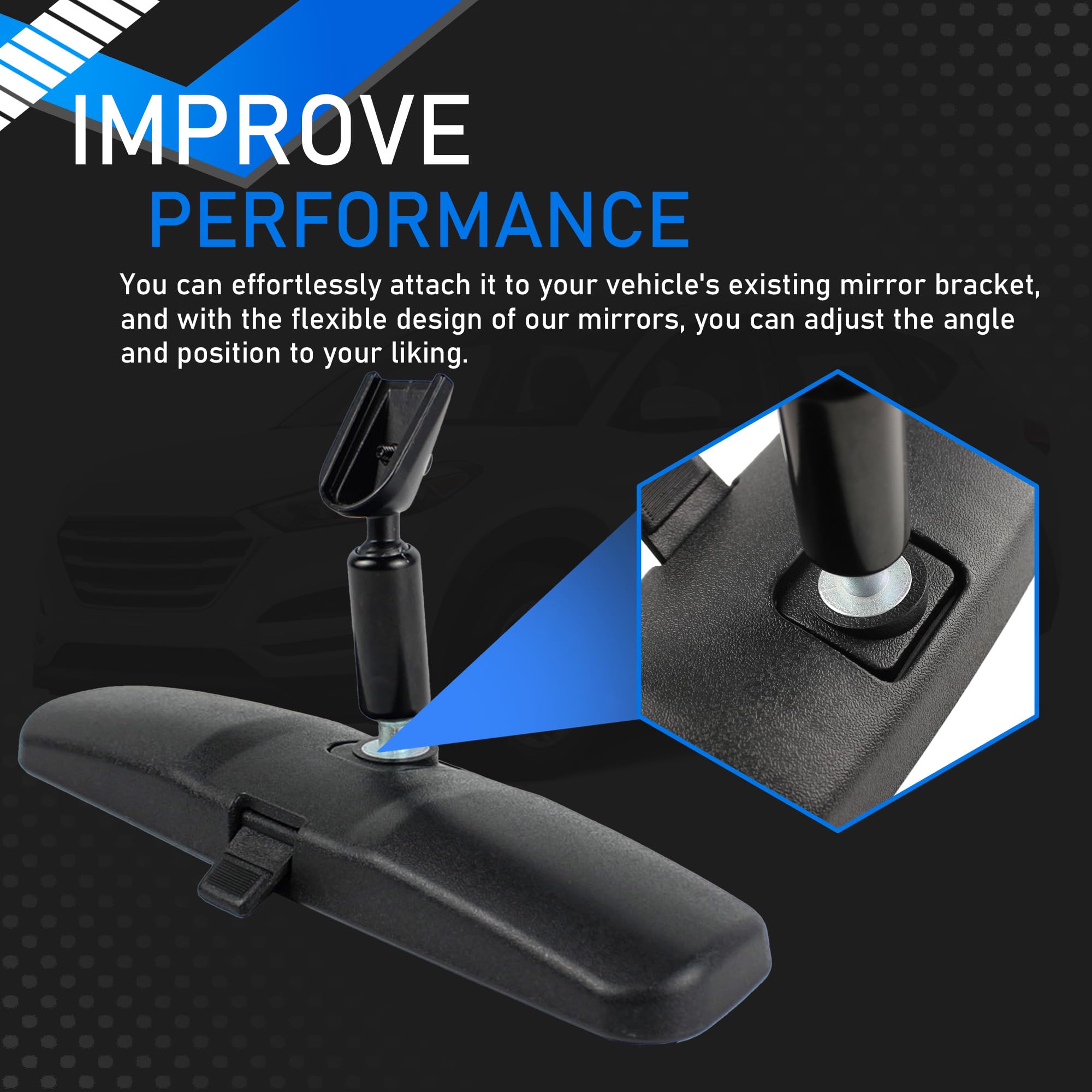 YzusGomumu Car Rear View Mirror Reverse Mirror Compatible With 1972-2018 Jeep Wrangler Compass Patriot Cherokee Dodge RAM Charge