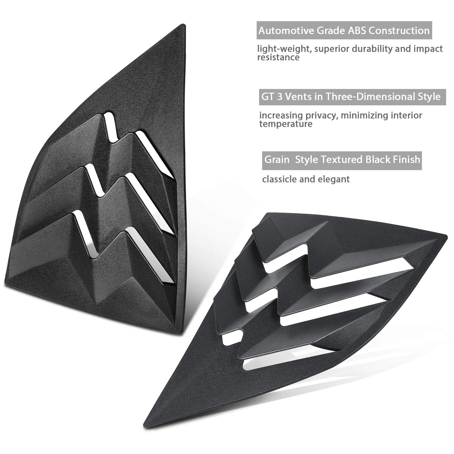 E-cowlboy ABS Window Visor Cover for 2008-2024 Dodge Challenger, Matte Black Side Window Scoop Louvers, Model TZH023