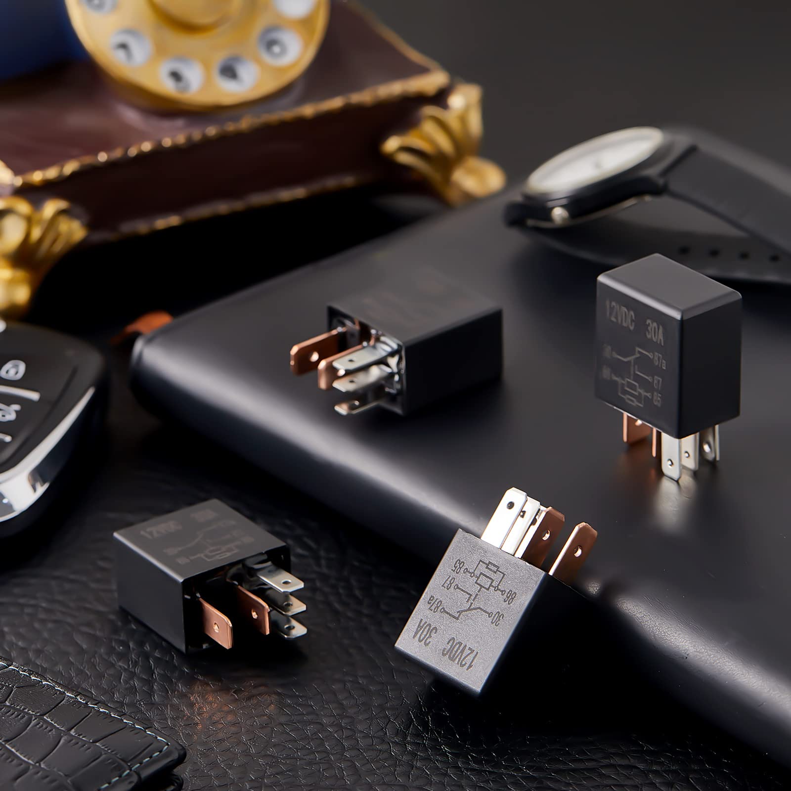 Tallew 5 Pin 12V Relay 12V 30A Relay Multi Purpose Automotive Relay Black Starter Relay Car Heavy Duty Relay For Car Motor Autom