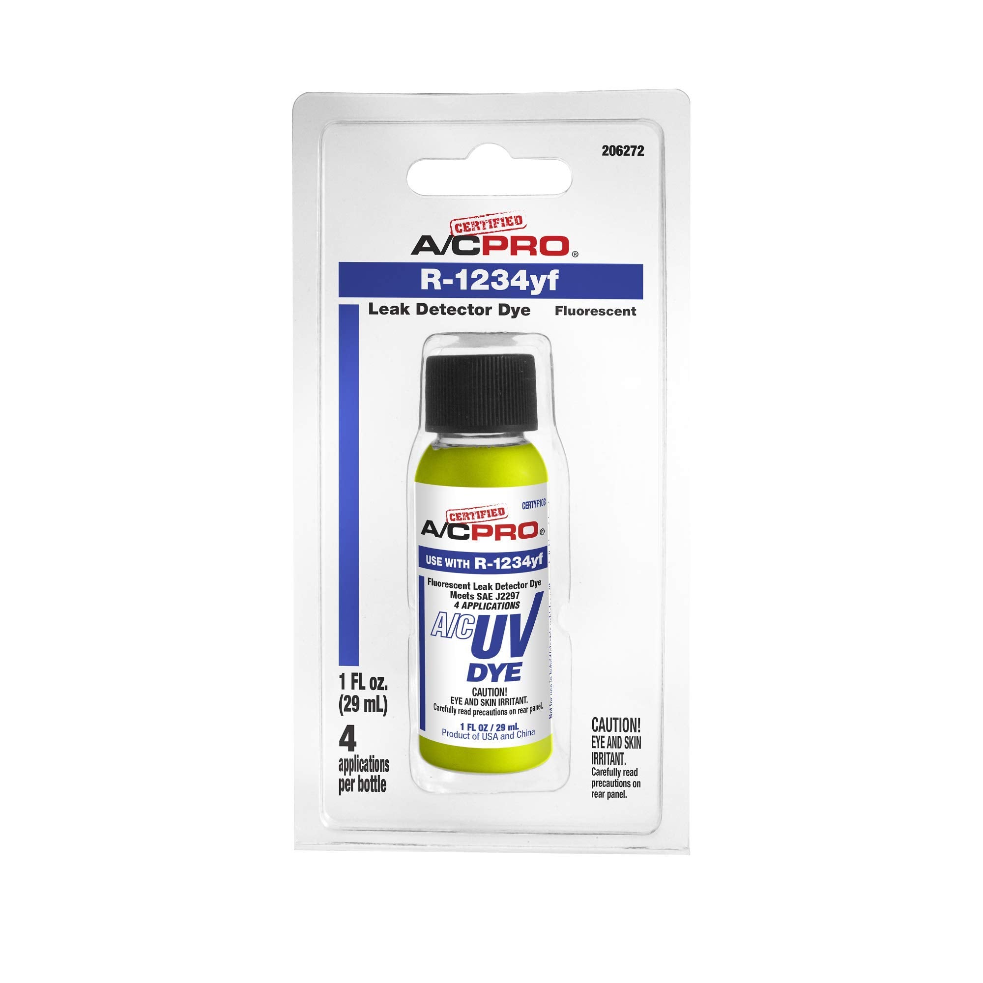 InterDynamics Certified A/C Pro Car Air Conditioner Leak Detector Dye, Leak Detection UV Dye Detects Leaks in R-1234YF AC System