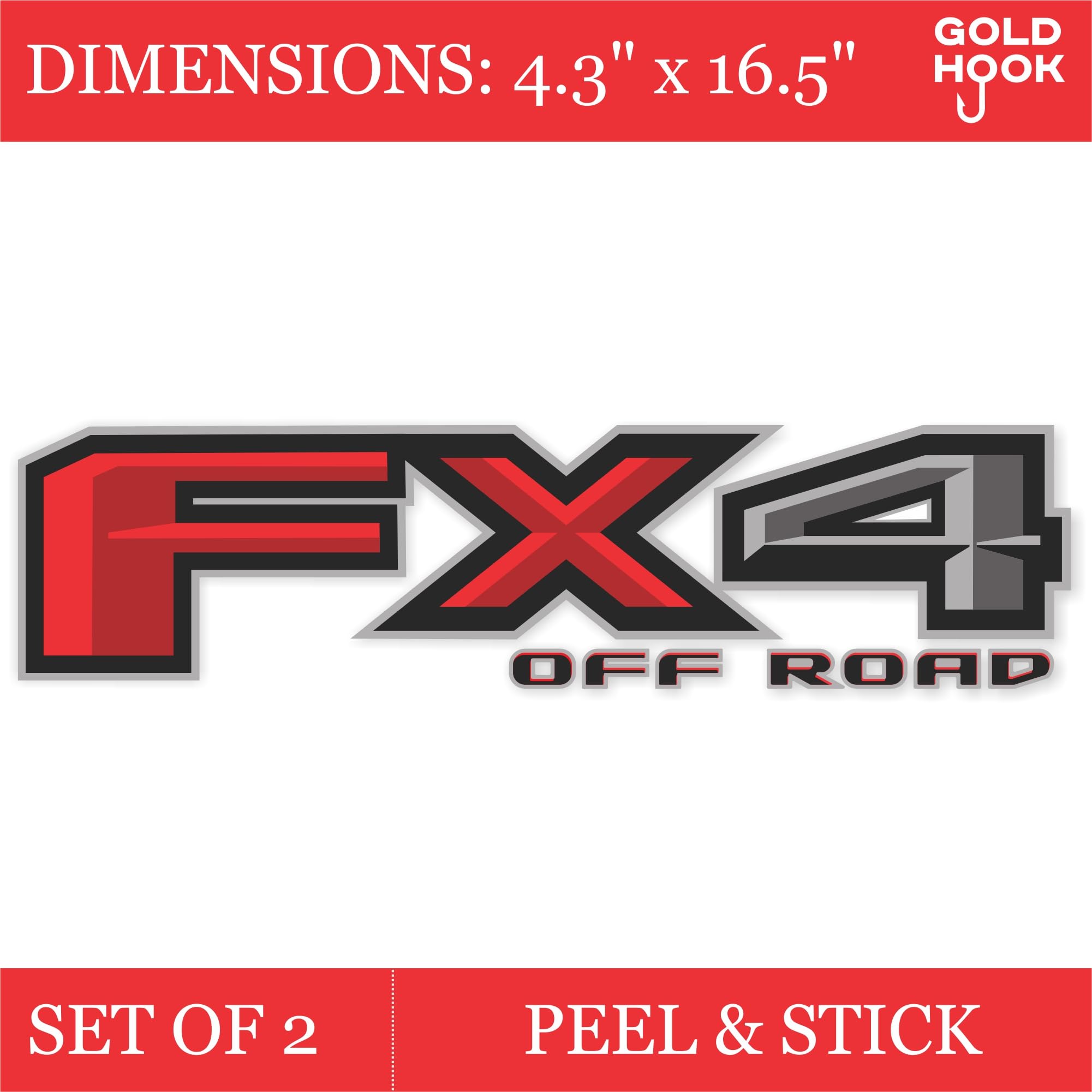 Fx4 Off Road Decal Replacement Sticker F150 Bedside F Truck Super Duty F250 F350 F450 (2015-2018) (Die-Cut (Peel & Stick))
