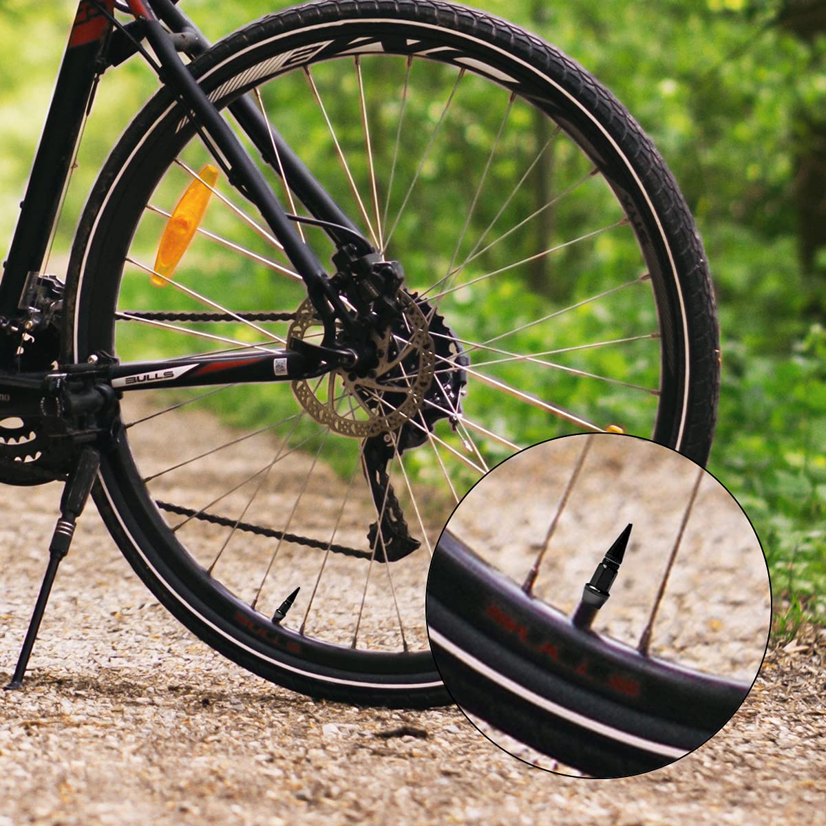 Car Wheel Tire Valve Caps, 4 Pack Spiked Aluminum Valve Stem Caps, Attractive Dustproof Car Accessories, Universal For Most Vehicles (Black/45Mm)