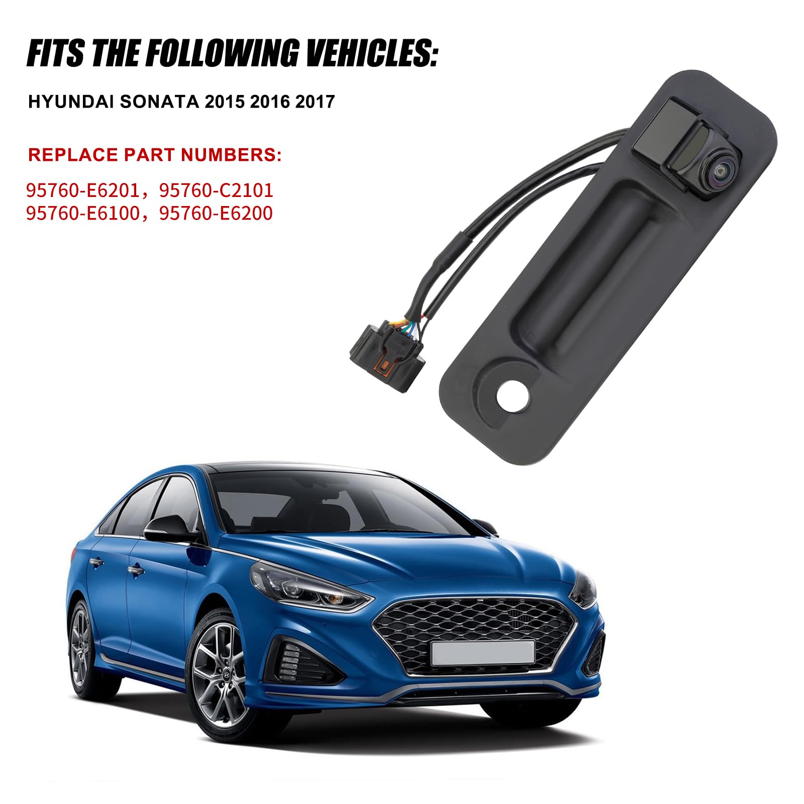 Arokzn Rear View Back Up Camera Compatible With Hyundai Sonata 2015 2016 2017 Park Assist Camera Replaces# 95760-E6201 95760-C21