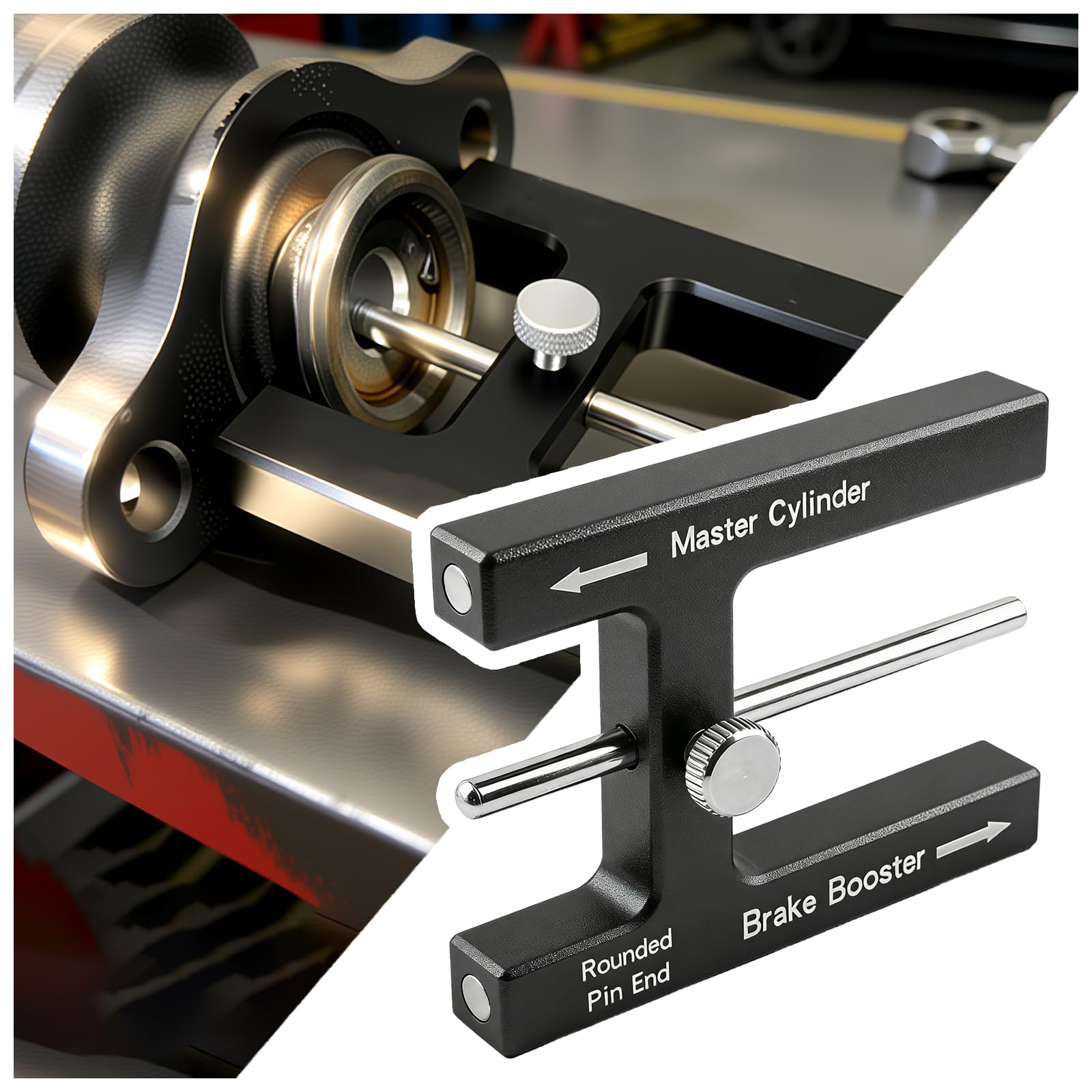 SSNNUU Brake Booster Adjustment Tool Aluminum,Magnetic Brake Adjustment Tool & Master Cylinder for Brakes Distance Adjustments,P